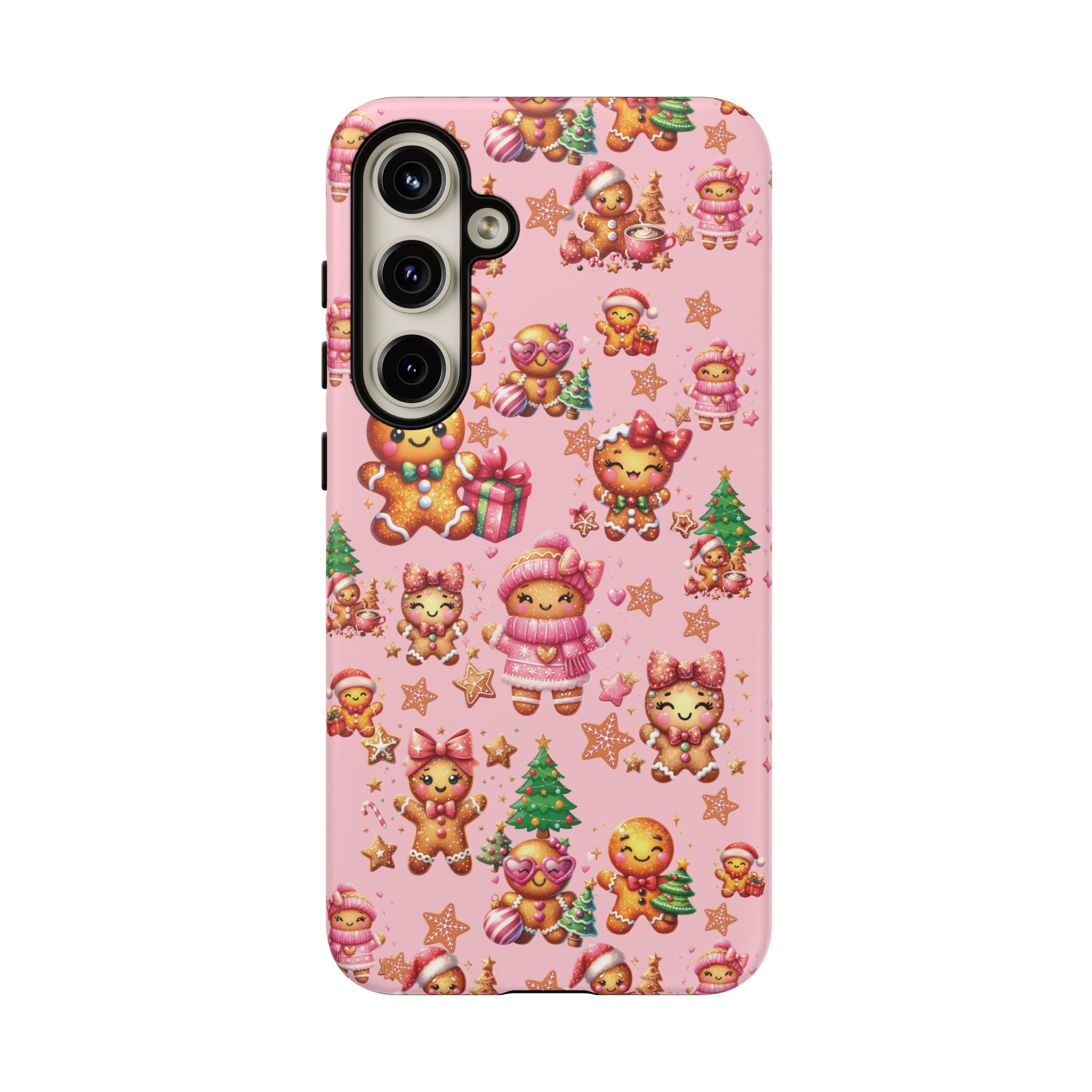 Adorable Pink Gingerbread Girl Phone Case Girly Holiday Vibes, Sweet Christmas Aesthetic, Cute & Festive Gift Idea for Her, Fun Protective Cover