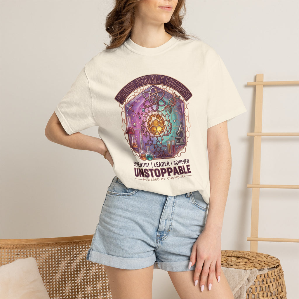 T-Shirt 'Unstoppable' Scientist Leader Achiever Graphic Tee Proud Chemist. Scientist. Leader. Unstoppable. STEM Graphic Tee