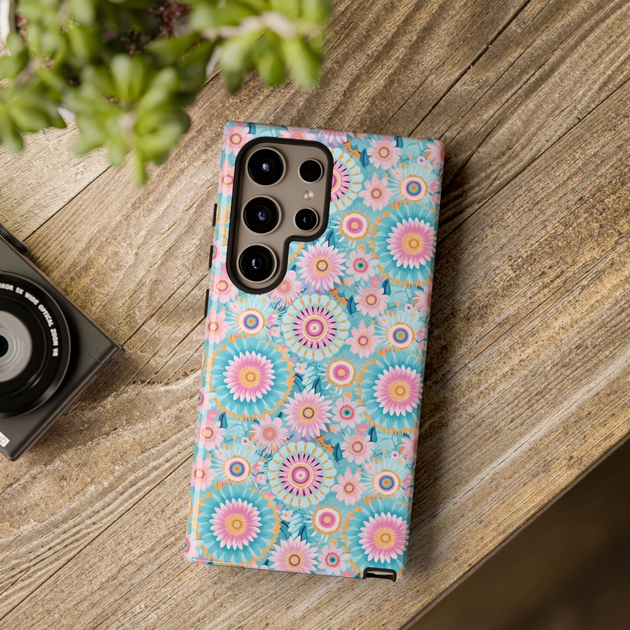 Coque de téléphone abstraite aquarelle bohème moderne compatible avec iPhone, Samsung et plus - Protection élégante et durable avec un design artistique vibrant, cadeau parfait pour elle