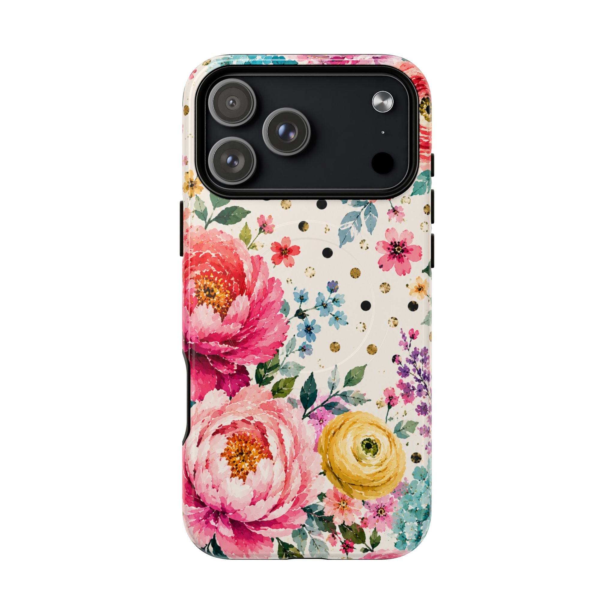 Watercolor Floral Peonies phone case | magnetic slim protective case