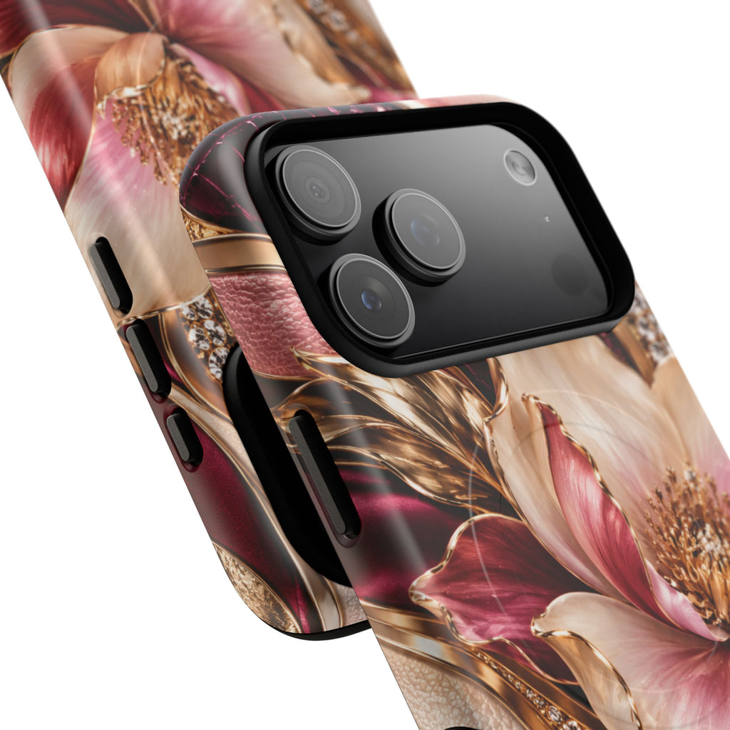 Magnetic Tough Phone Case — Vintage Rose Floral Armor