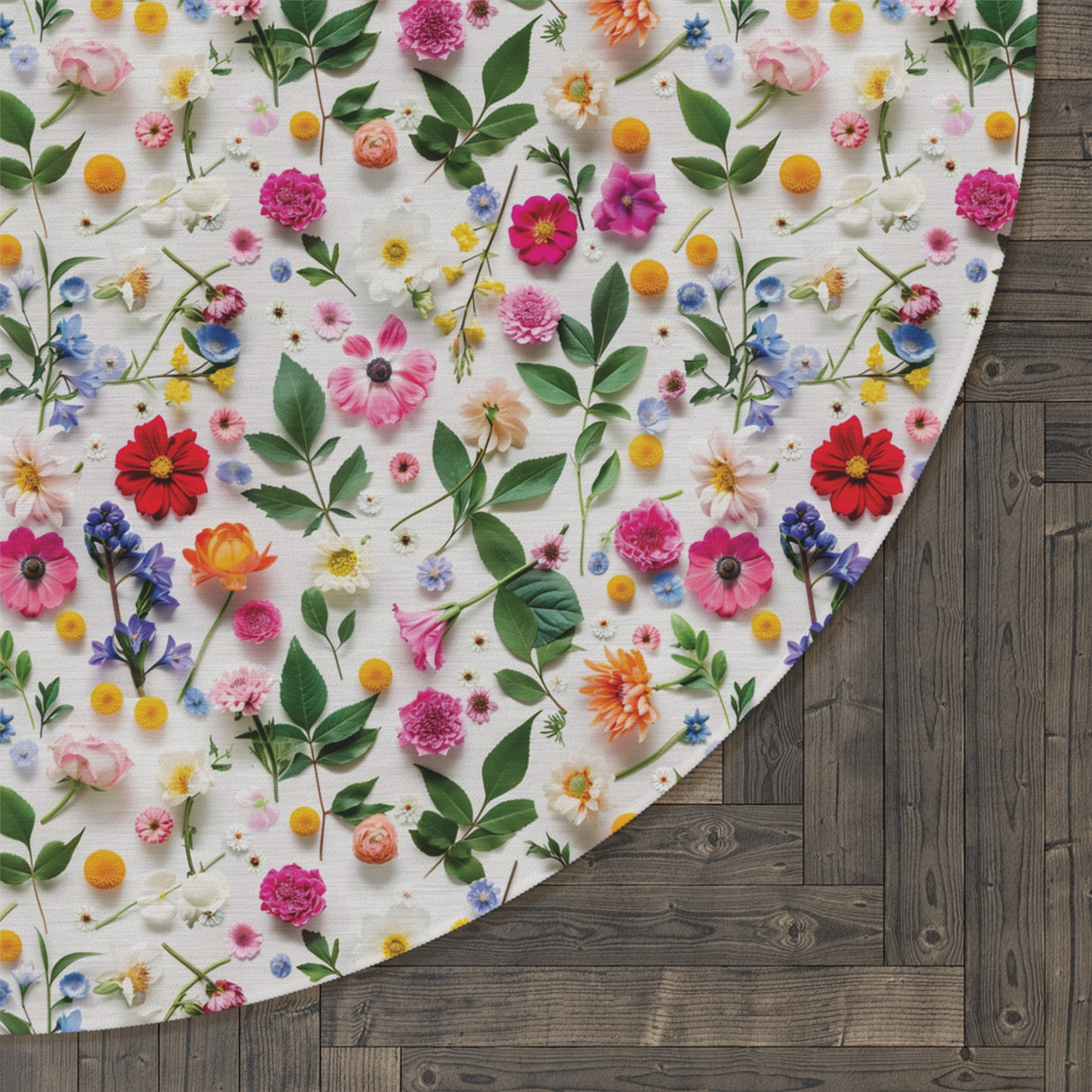 Wildflowers Round Rug - Modern 3D Illusion Abstract Design, 60x60 Inches - Perfect for Bedroom & Living Room Decor, Adds Vibrant Style and Comfort to Any Space