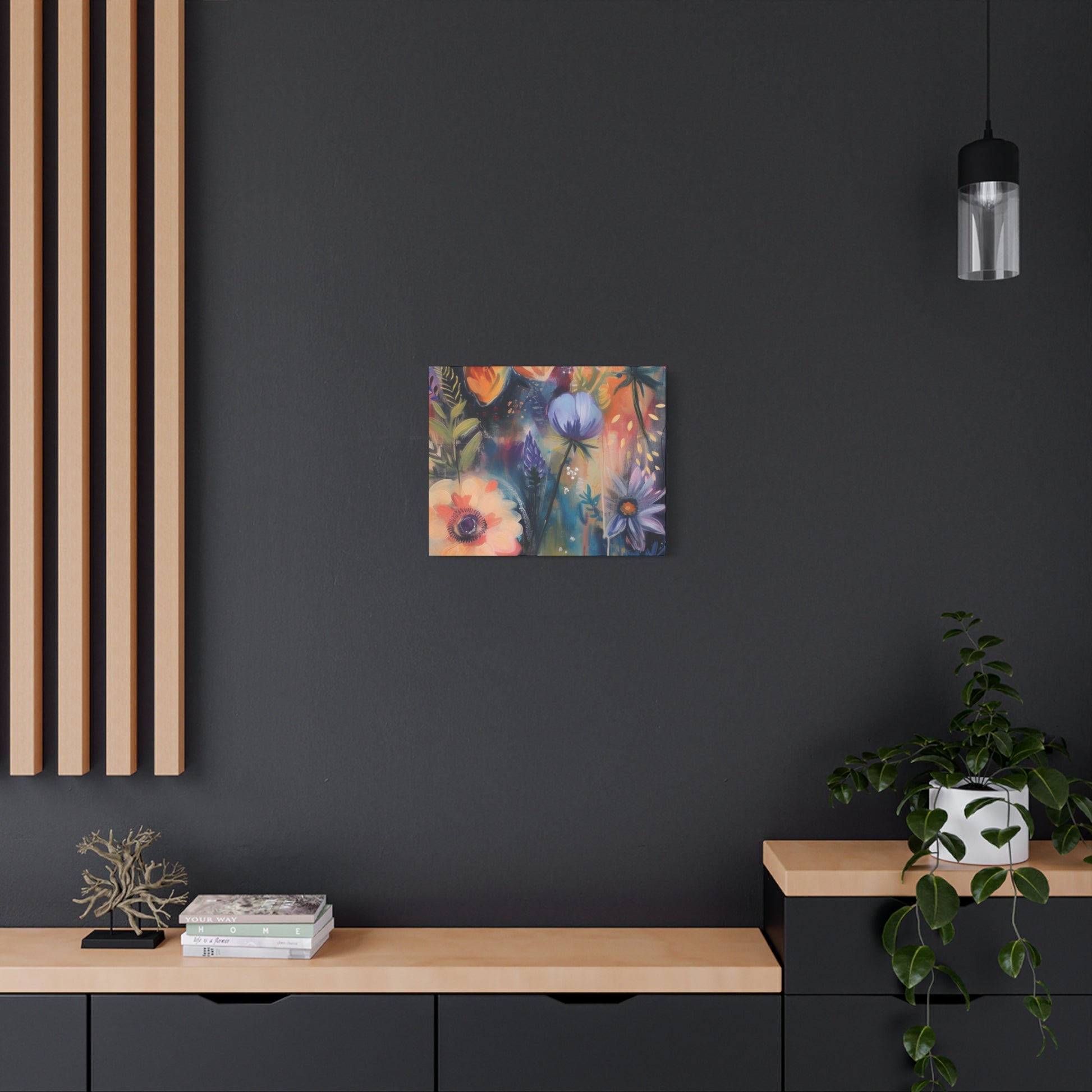 Boho Floral Wall Art Matte Canvas Stretched, Vibrant Botanical Design, Perfect for Living Room, Bedroom, or Office Decor, Adds a Stylish Touch to Any Space1.25" - MRSBYVALLE