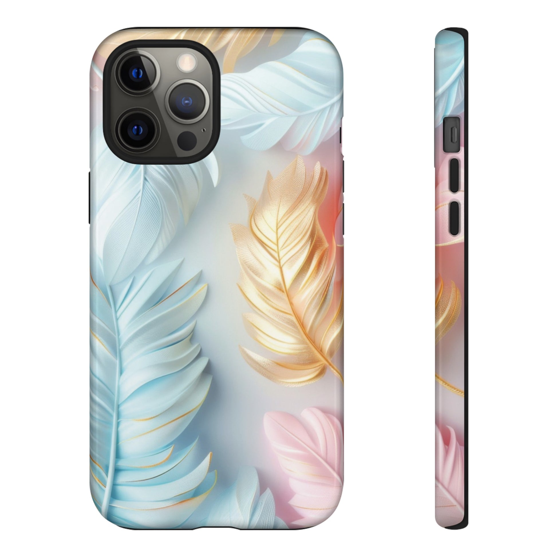 Pastel Feathers Protective Phone Case Gift for Her Phone 15, Samsung iPhone Samsung Gift for Her Case iPhone 15, Samsung iPhone Samsung Accessory Gift for Her