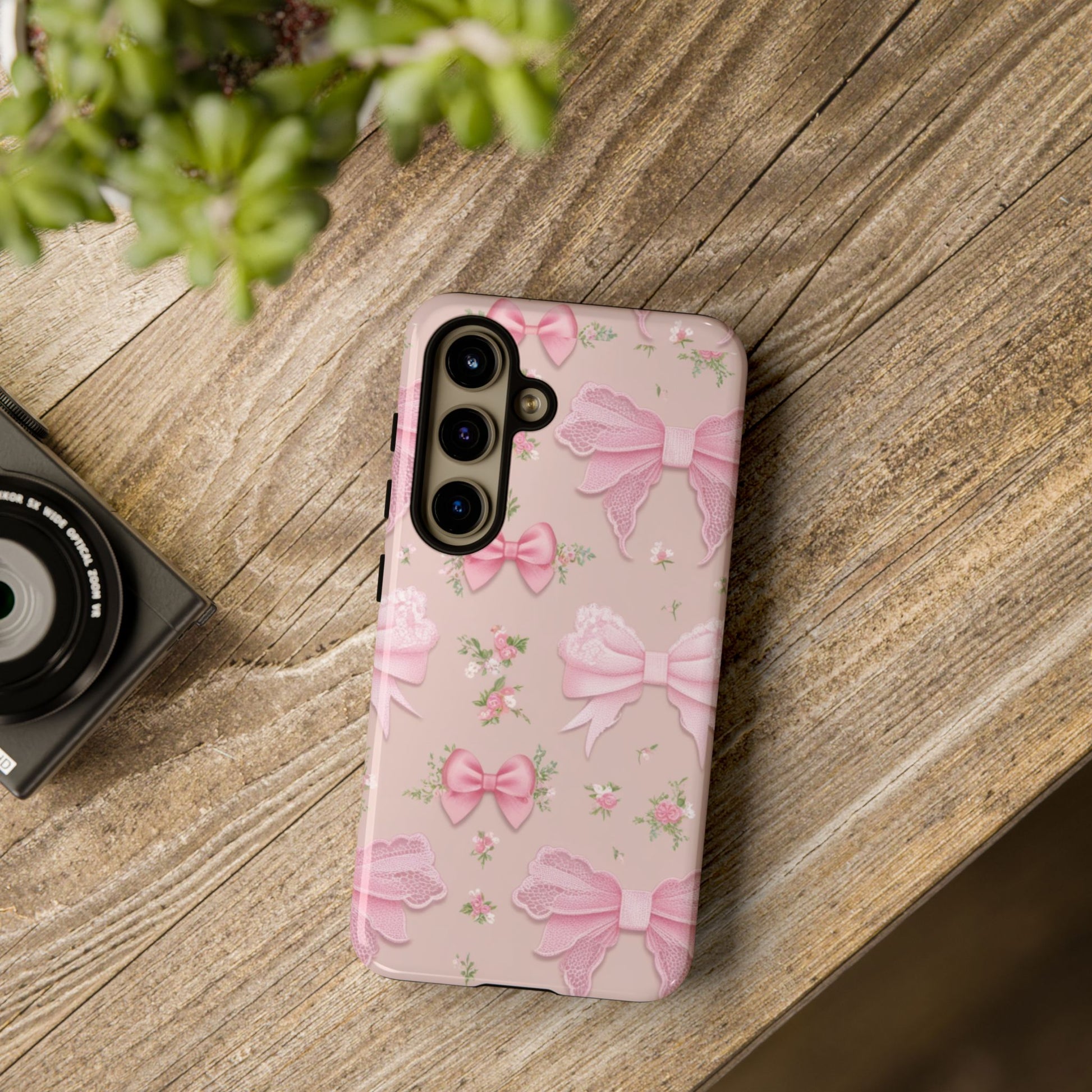 Luxury Pink Bow Phone Case – Cute & Protective Cover for iPhone & Samsung Gift for Her