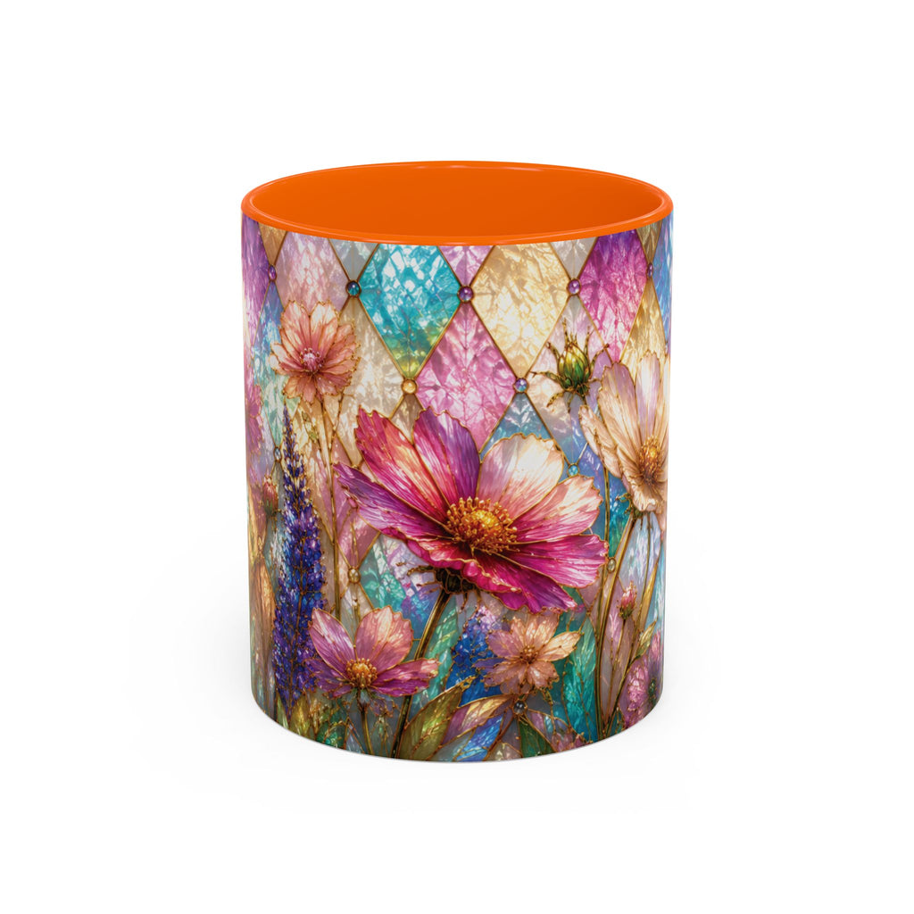 Floral Mosaic Accent Coffee Mug