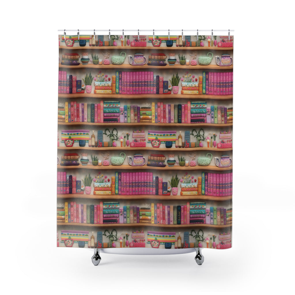Whimsical 3D Embroidery Illusion Books on Pastel Shelves  Perfect for Book Enthusiasts', Readers, Teachers Home Decor Bridal Shower Gift Newlywed - MRSBYVALLE