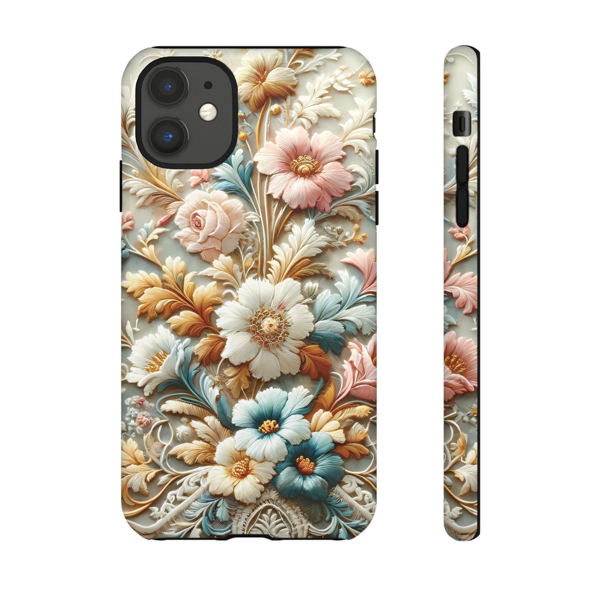 3D Elegant Faux Flowers Phone Case Stylish & Durable for iPhone Samsung Gift iPhone 15, 14, 13 Samsung Pixel Gift for Mom Accessory Gift for Her