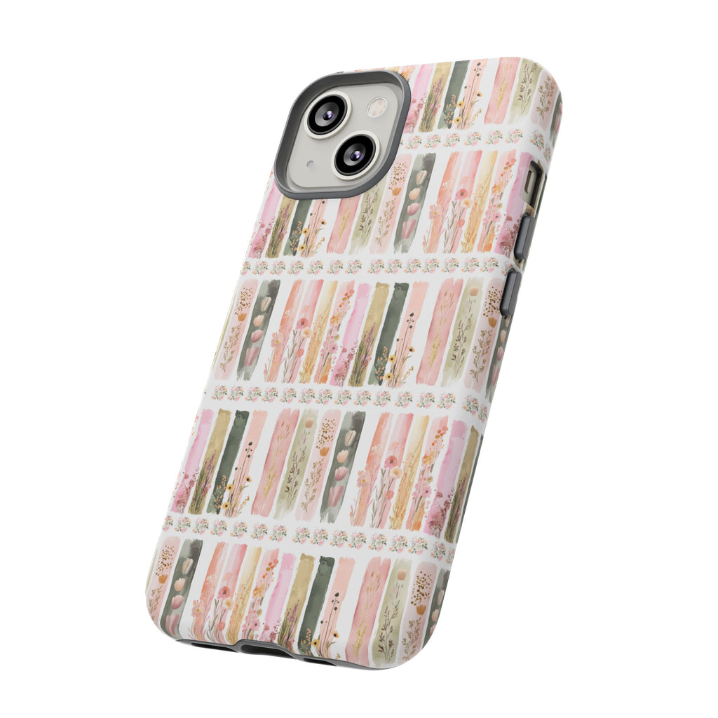 Pastel Brushstroke Floral Phone Case Soft Illusion Flower Design, Aesthetic Protective Cover, Feminine Style, Cute Gift for Her, Fits Most Models
