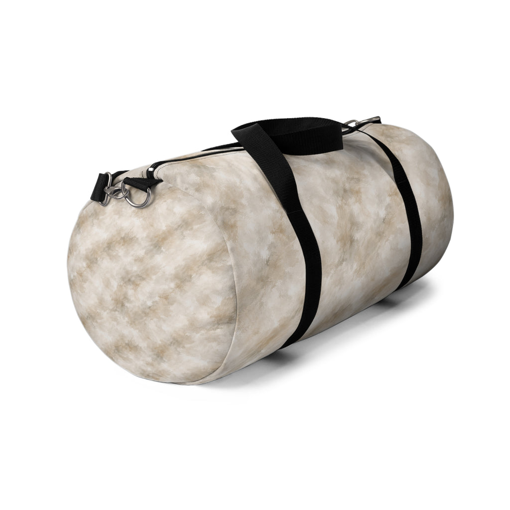 Neutral Marble Print Duffel Bag — Travel Gym Weekend Tote
