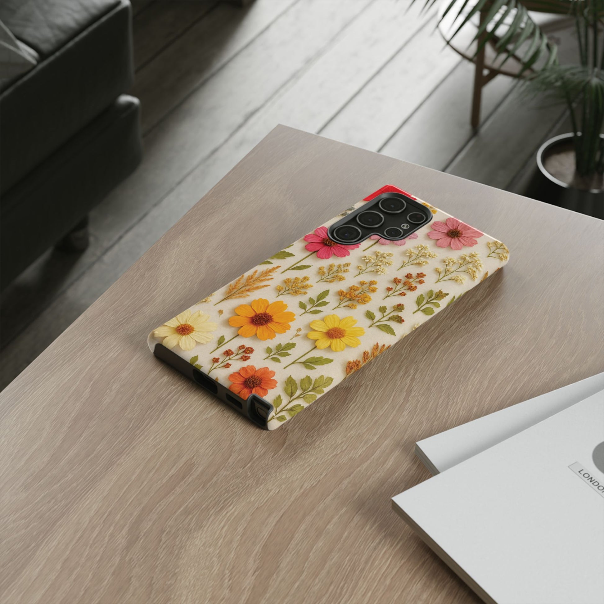 Dried Flowers Illusion Phone Case – Realistic Botanical Aesthetic, Colorful Pressed Floral Art, Trendy Nature-Inspired Protective Cover  iPhone & Samsung Models