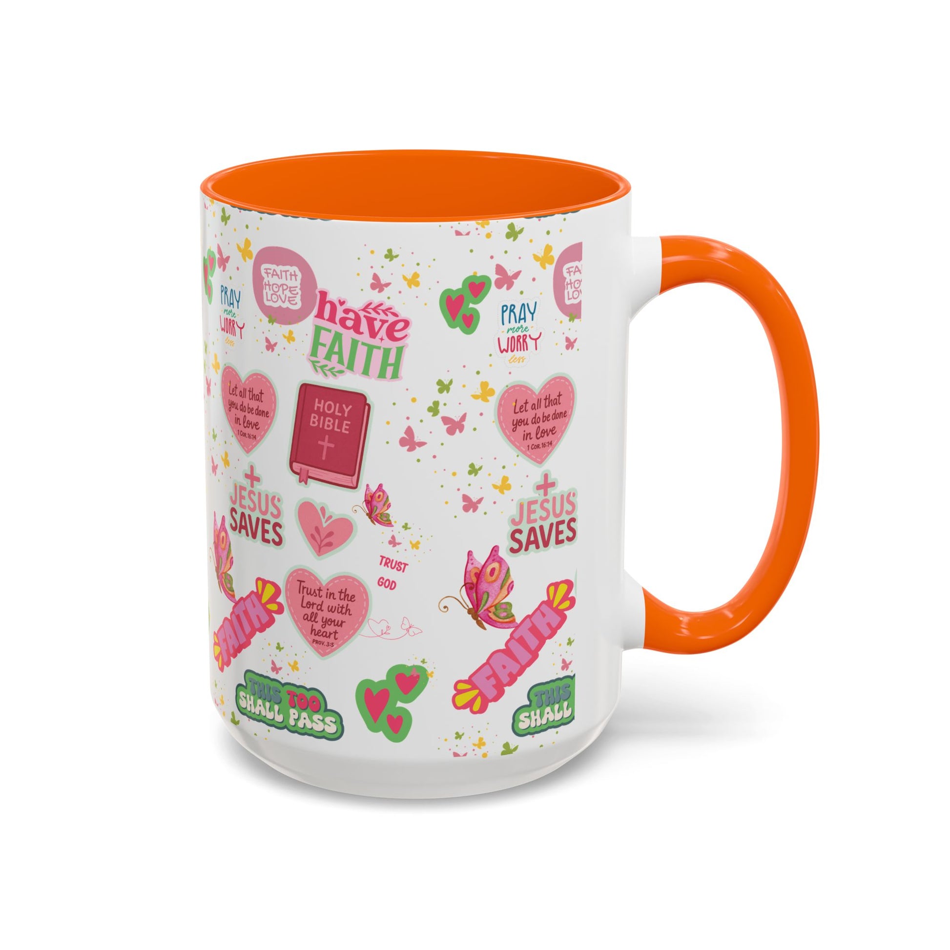 Start Your Day with Faith | Christian Mug with Bible Verse | Inspirational Gift for Christians | 11oz and 15oz Ceramic Coffee Mug Cozy Spring Mornings