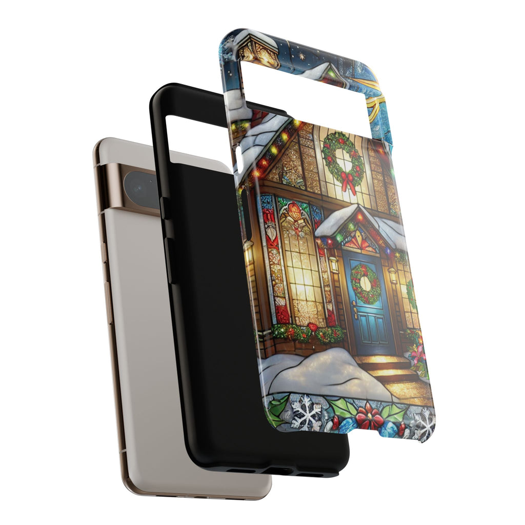 Stain Glass Christmas Phone Case Unique Holiday Protection for Your Device | Stylish & Durable Cover Gift for Her Phone 15, Samsung iPhone Samsung Accessory Gift for Her