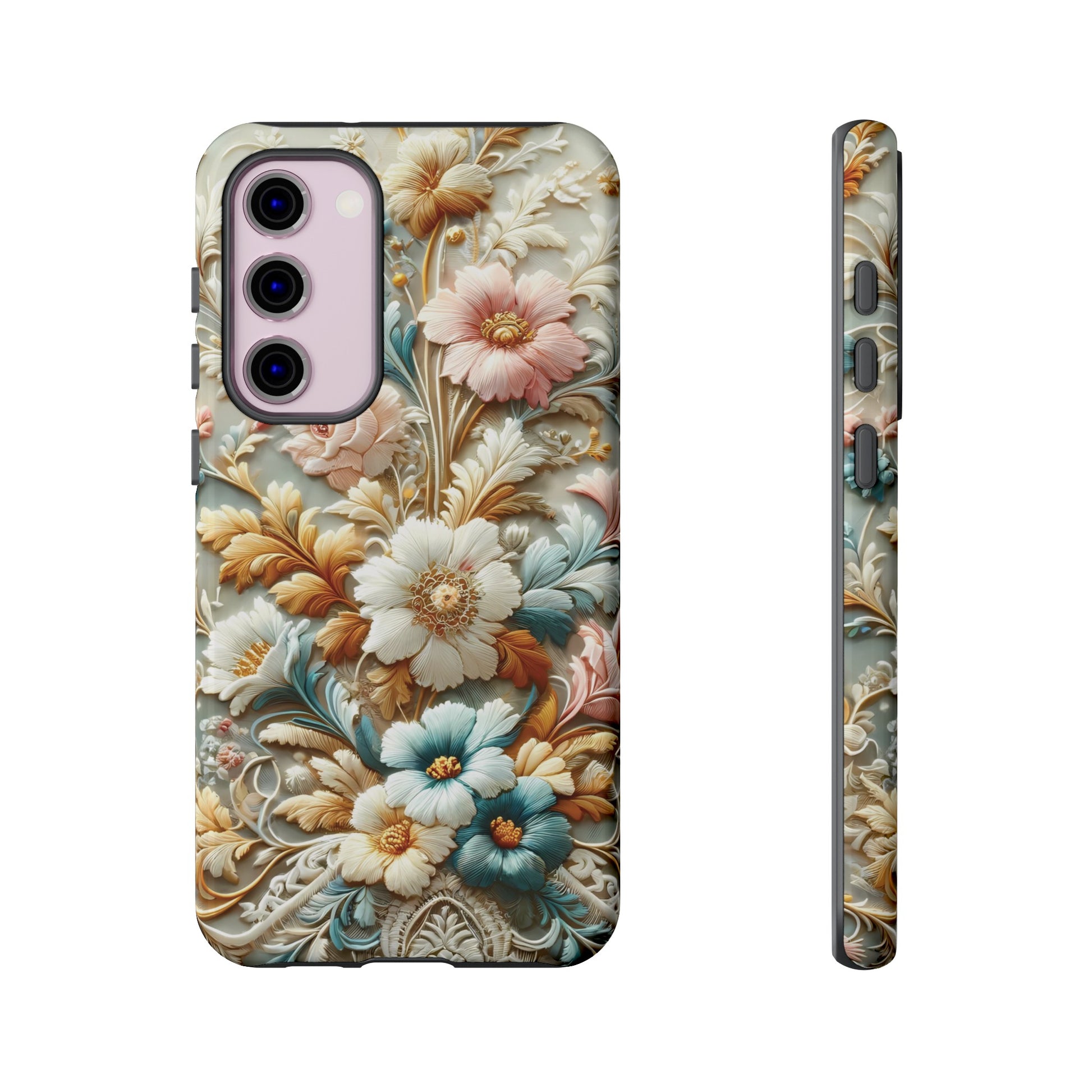 3D Elegant Faux Flowers Phone Case Stylish & Durable for iPhone Samsung Gift iPhone 15, 14, 13 Samsung Pixel Gift for Mom Accessory Gift for Her