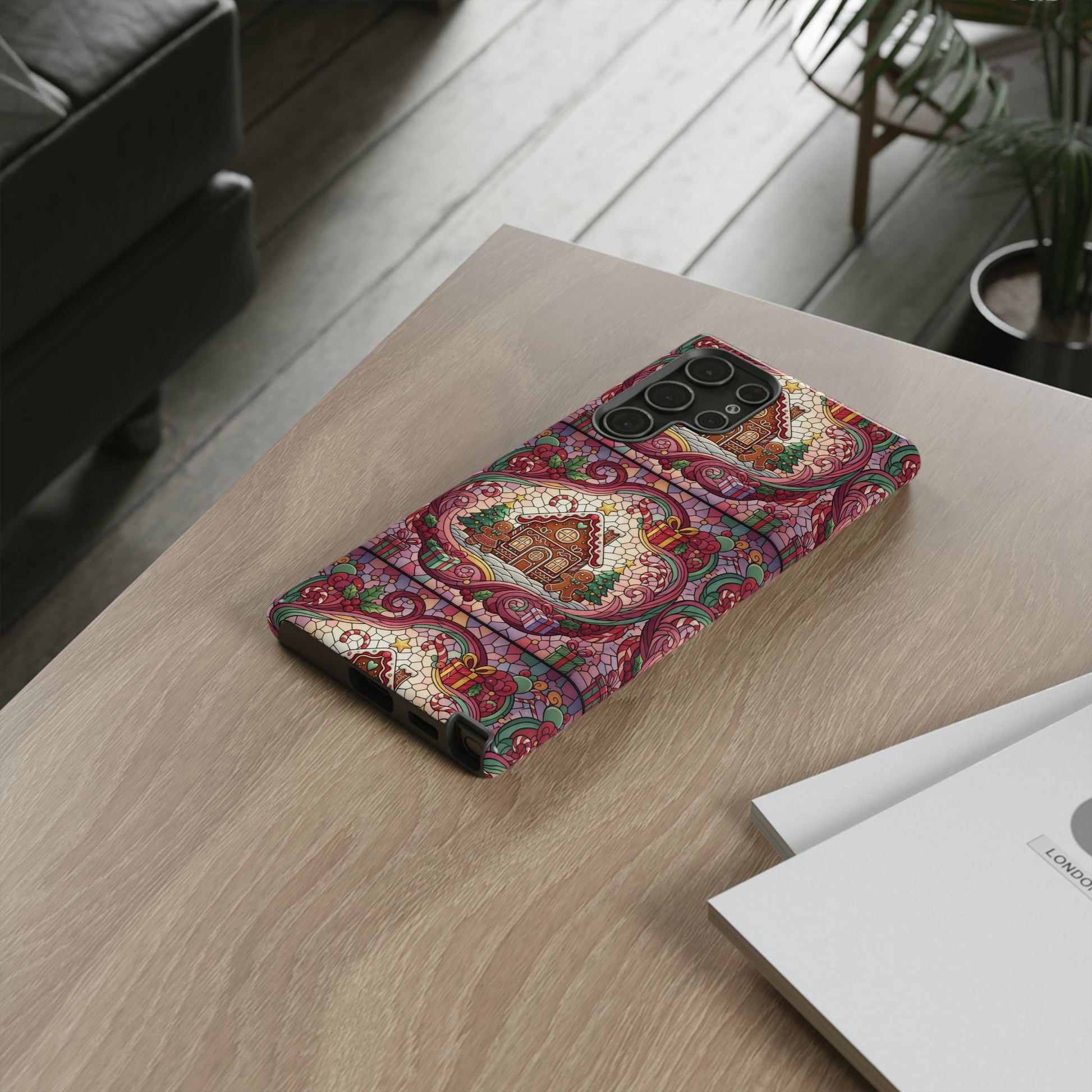 iPhone Case 17, 16  Gingerbread Stained Glass Tough Case Samsung perfect phone case