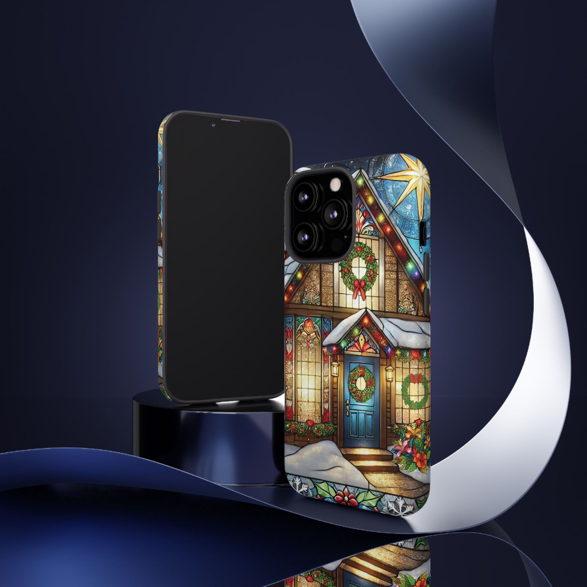 Stain Glass Christmas Phone Case Unique Holiday Protection for Your Device | Stylish & Durable Cover Gift for Her Phone 15, Samsung iPhone Samsung Accessory Gift for Her - MRSBYVALLE