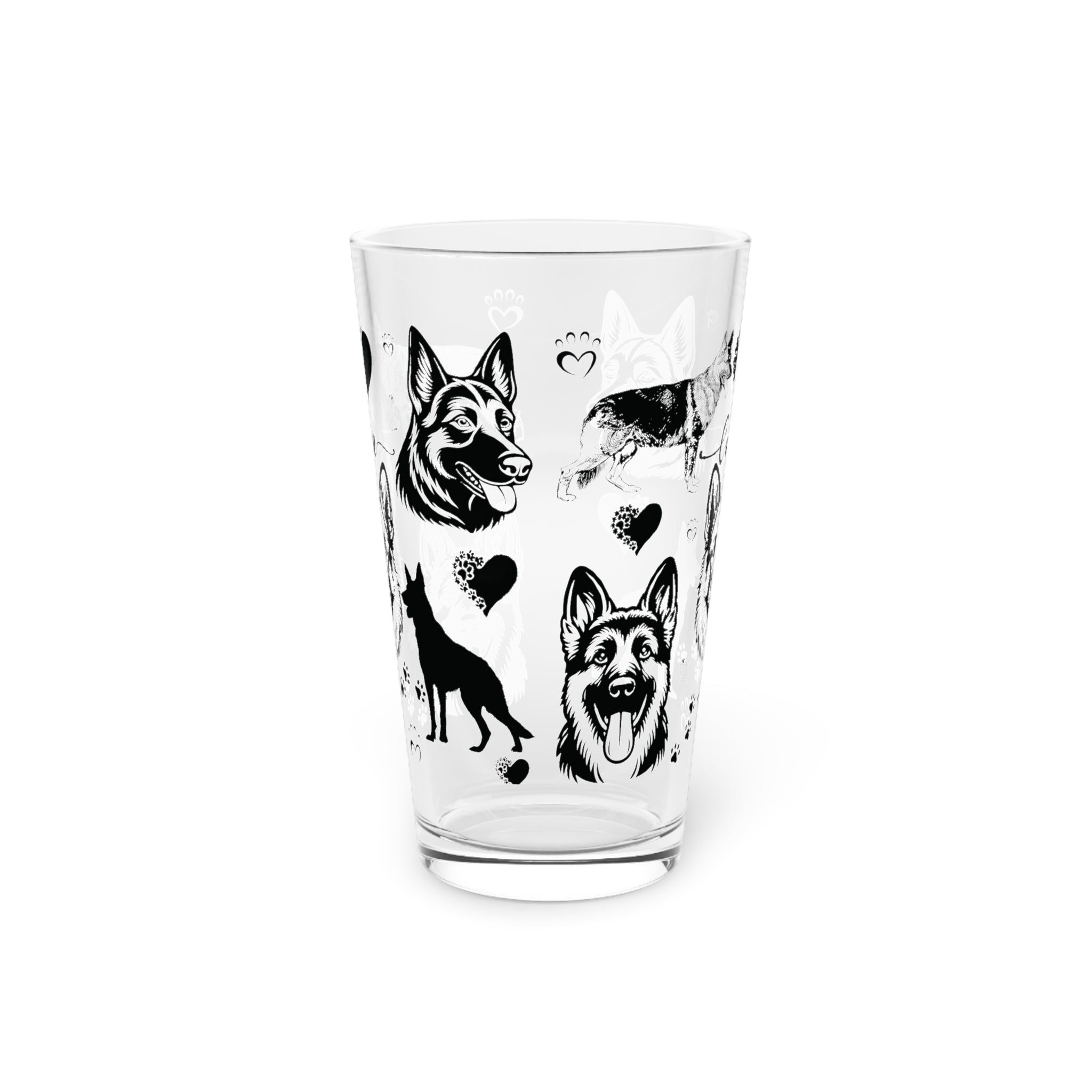 German Shepherd Pint Glass — 16 oz Glass for Dog Lovers