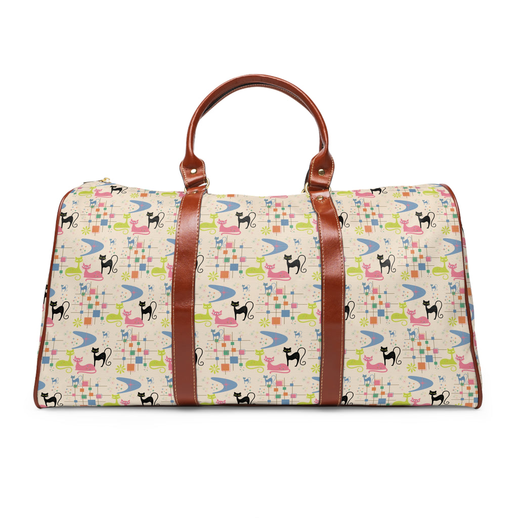 Vintage Retro Atomic Kitty Weekender Bag — Waterproof Travel Bag
