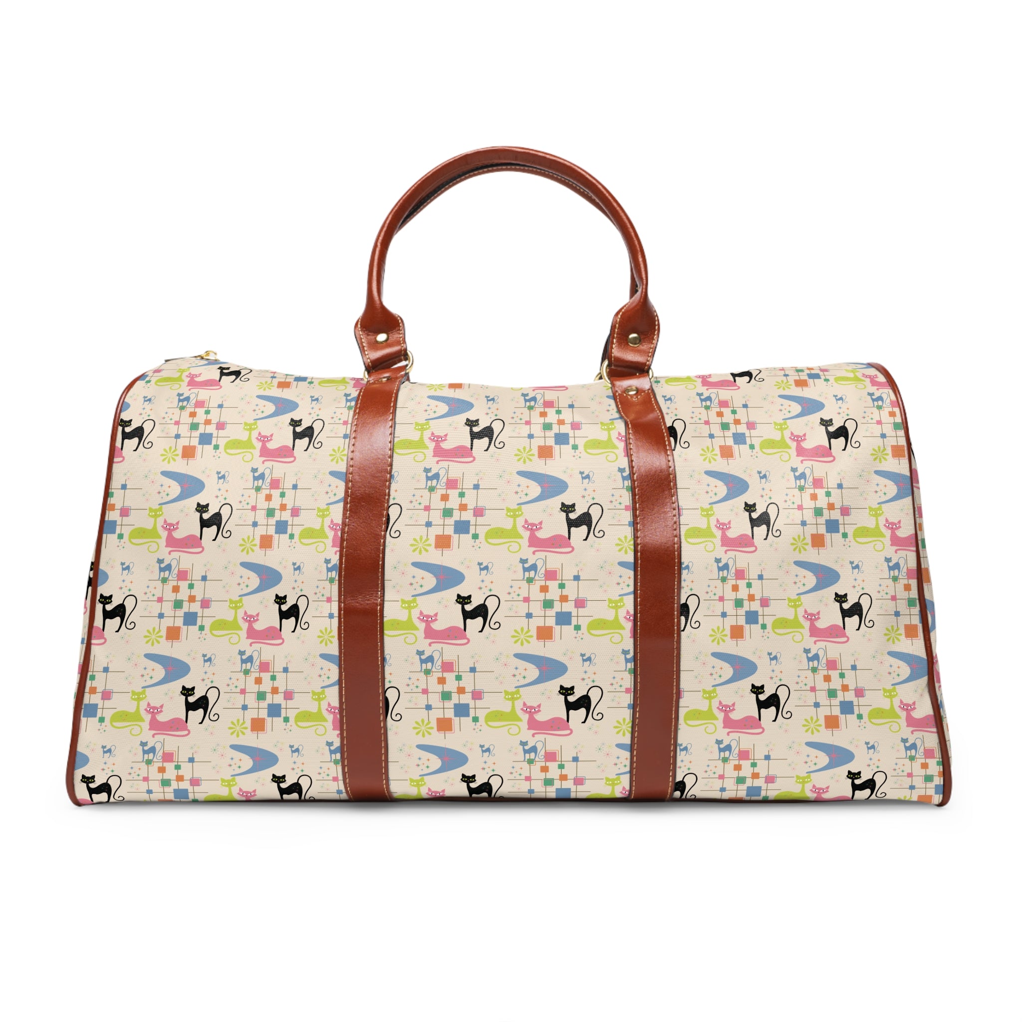 Vintage Retro Atomic Kitty Weekender Bag — Waterproof Travel Bag