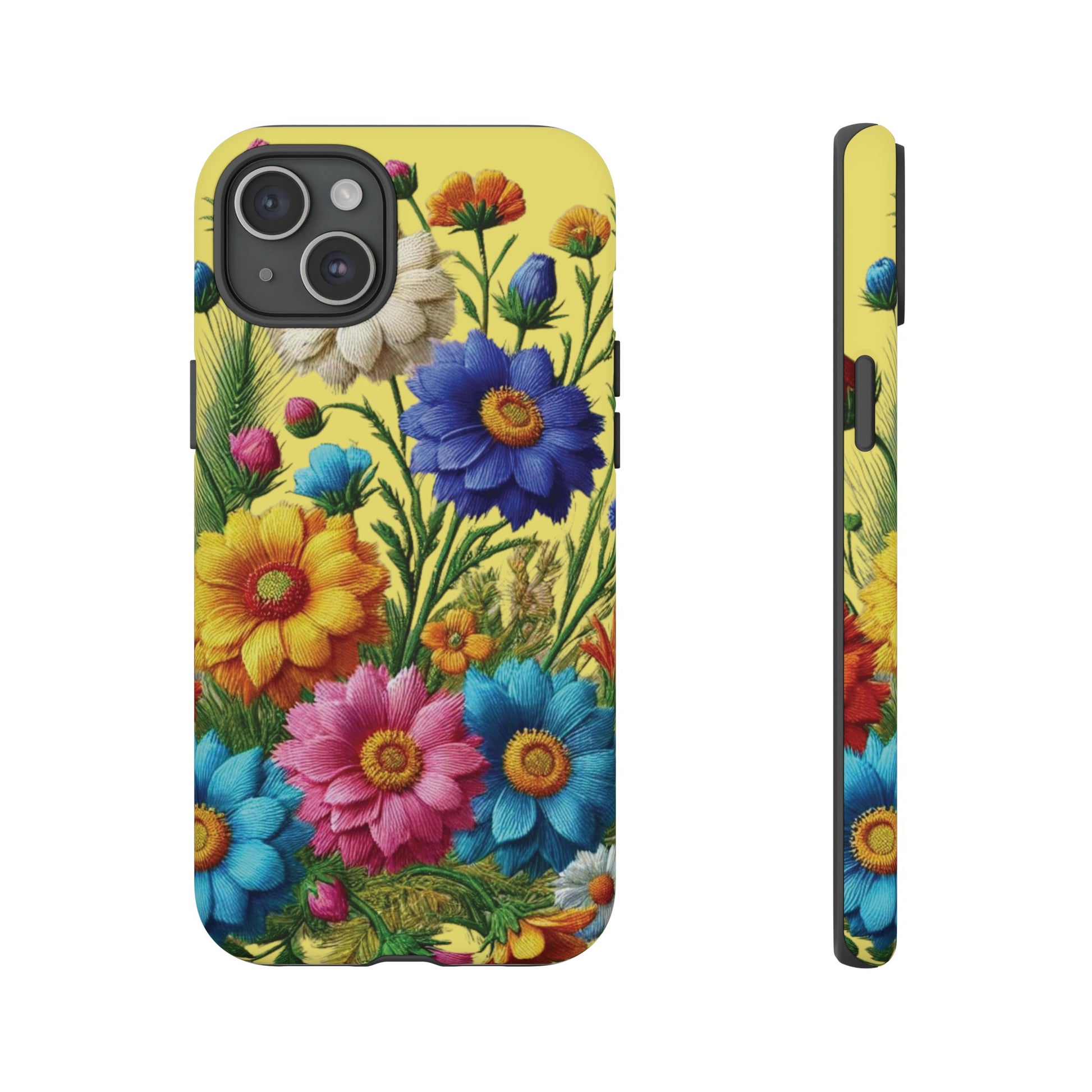 Phone Case Yellow Bright Floral Protective Phone Case Gift for Her Phone 15, Samsung iPhone Samsung  iPhone 15, Samsung iPhone Samsung Accessory Gift for Her