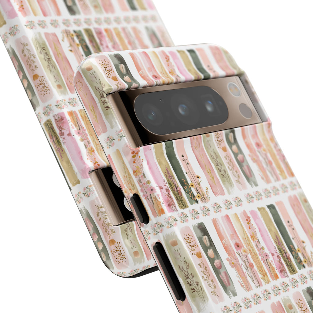Pastel Brushstroke Floral Phone Case Soft Illusion Flower Design, Aesthetic Protective Cover, Feminine Style, Cute Gift for Her, Fits Most Models