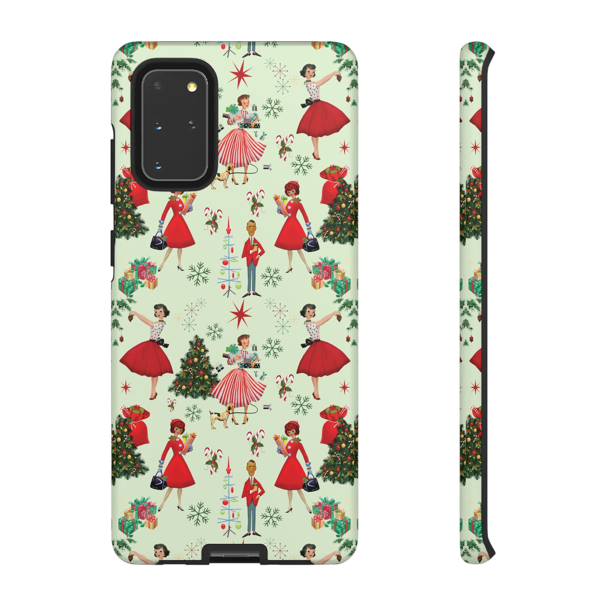1950s Vintage Phone Case - Retro Christmas Design | Unique Holiday Protection for Your Device | Stylish & Durable Cover Gift for Her Phone 15, Samsung iPhone Samsung Accessory Gift for Her