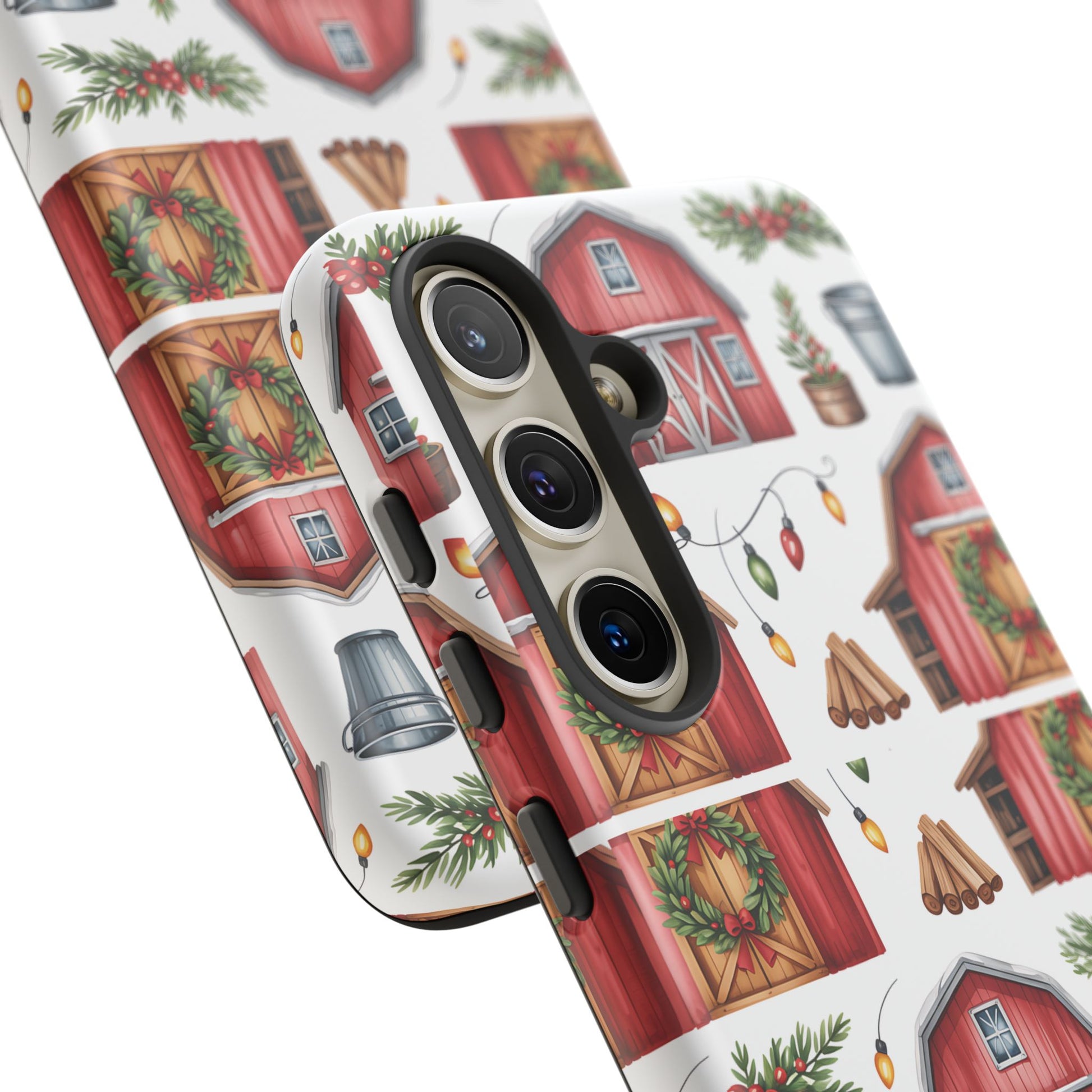 Farmhouse Christmas Design Phone Case - Stylish, Protective Cover for All Models Gift for Mom Accessory Gift for Her