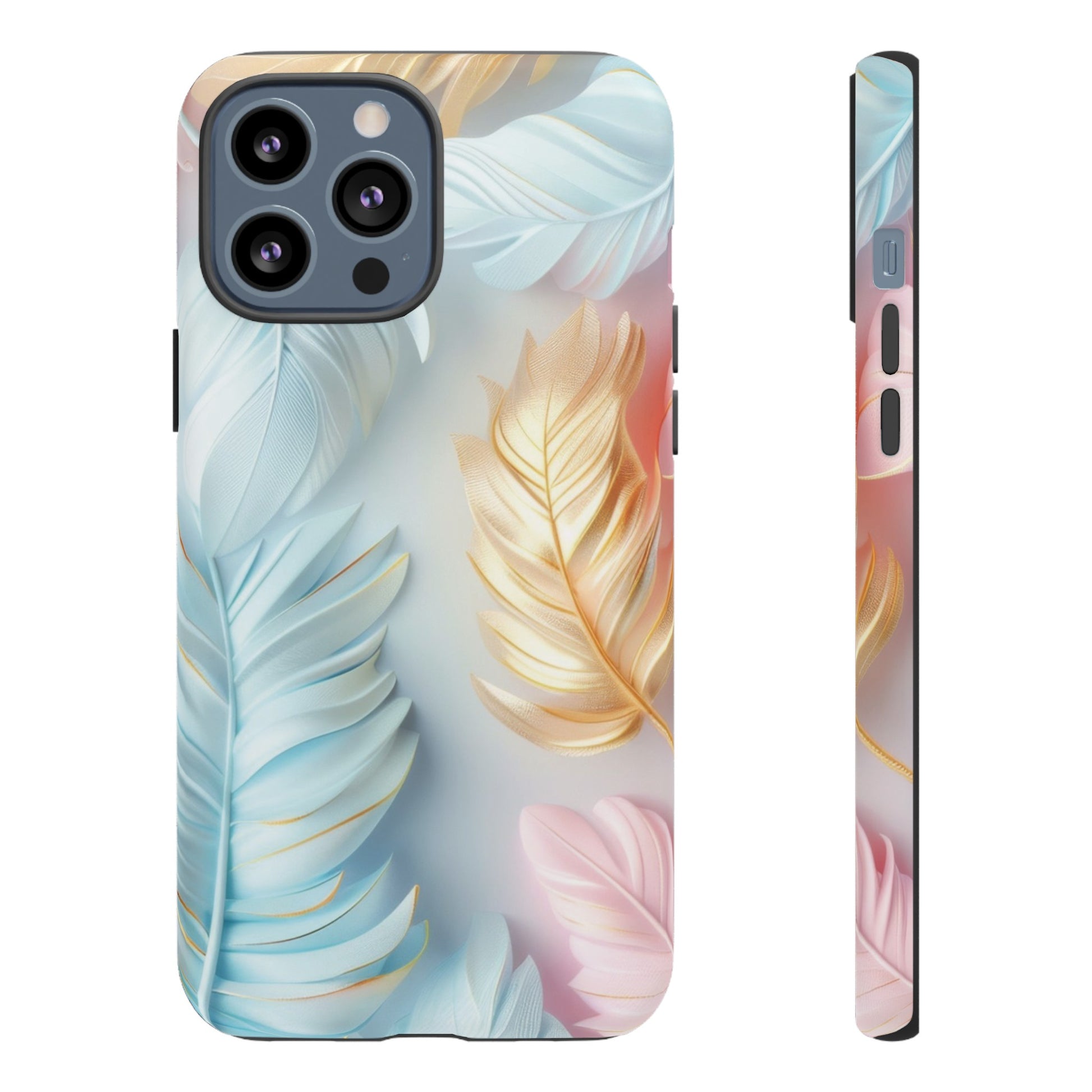 Pastel Feathers Protective Phone Case Gift for Her Phone 15, Samsung iPhone Samsung Gift for Her Case iPhone 15, Samsung iPhone Samsung Accessory Gift for Her