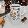 Boho Wildflower Coffee Ceramic Mugs – Perfect for Your Morning Brew | 11 oz & 15 oz Sizes Floral Mug for Tea, Cocoa, and More Unique Bohemian Design Gift for Nature Lovers - MRSBYVALLE