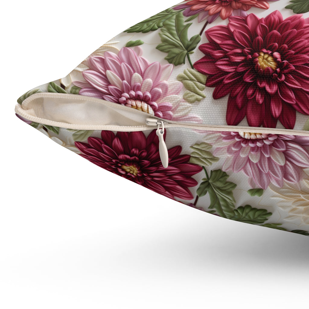 Elegant Fall Floral Square Pillow Autumn-Inspired Home Decor Accent Cozy, Double-Sided Print | Perfect for Sofas, Beds, and Living Bridal Shower - MRSBYVALLE