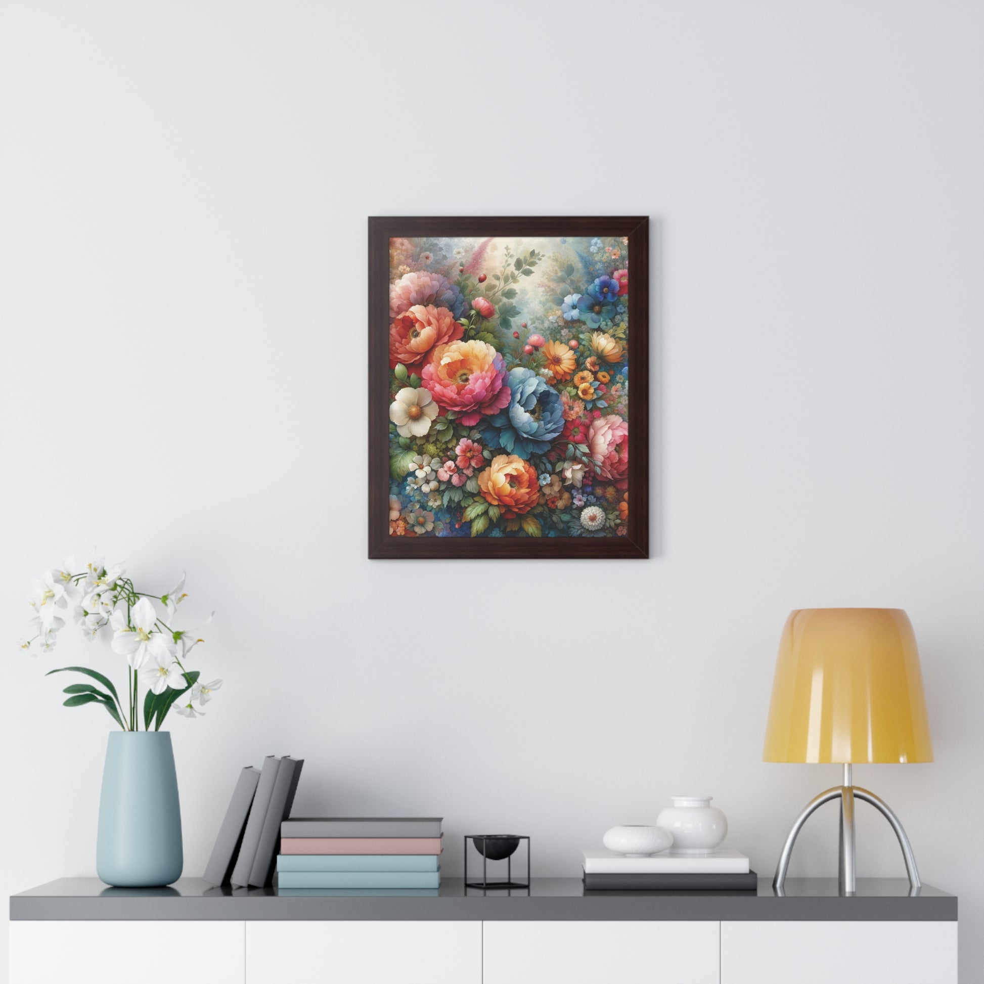 Floral Framed Vertical Poster Elegance in Every Stroke Premium Framed Vertical Posters Oil Art Mastery on Archival Matte Paper, Securely Encased in Black, White, or Walnut Frames with Durable Acrylic Protection Ready to Hang  Timelessly Crafted..