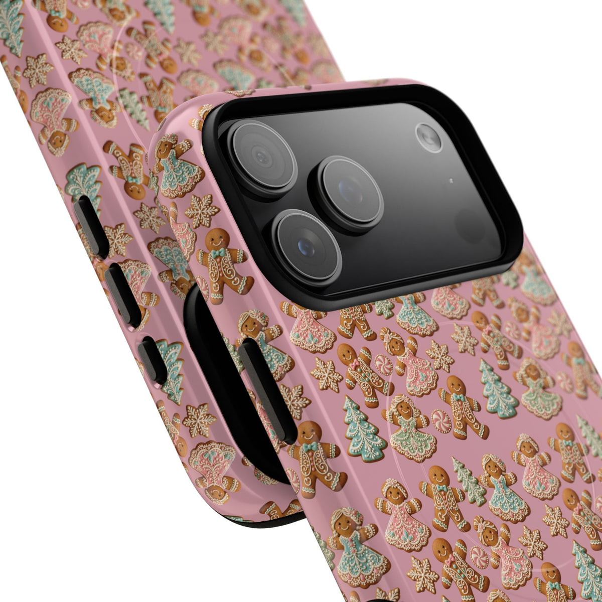Phone Case — Pink Gingerbread Cookies Pattern Tough Magnetic Case