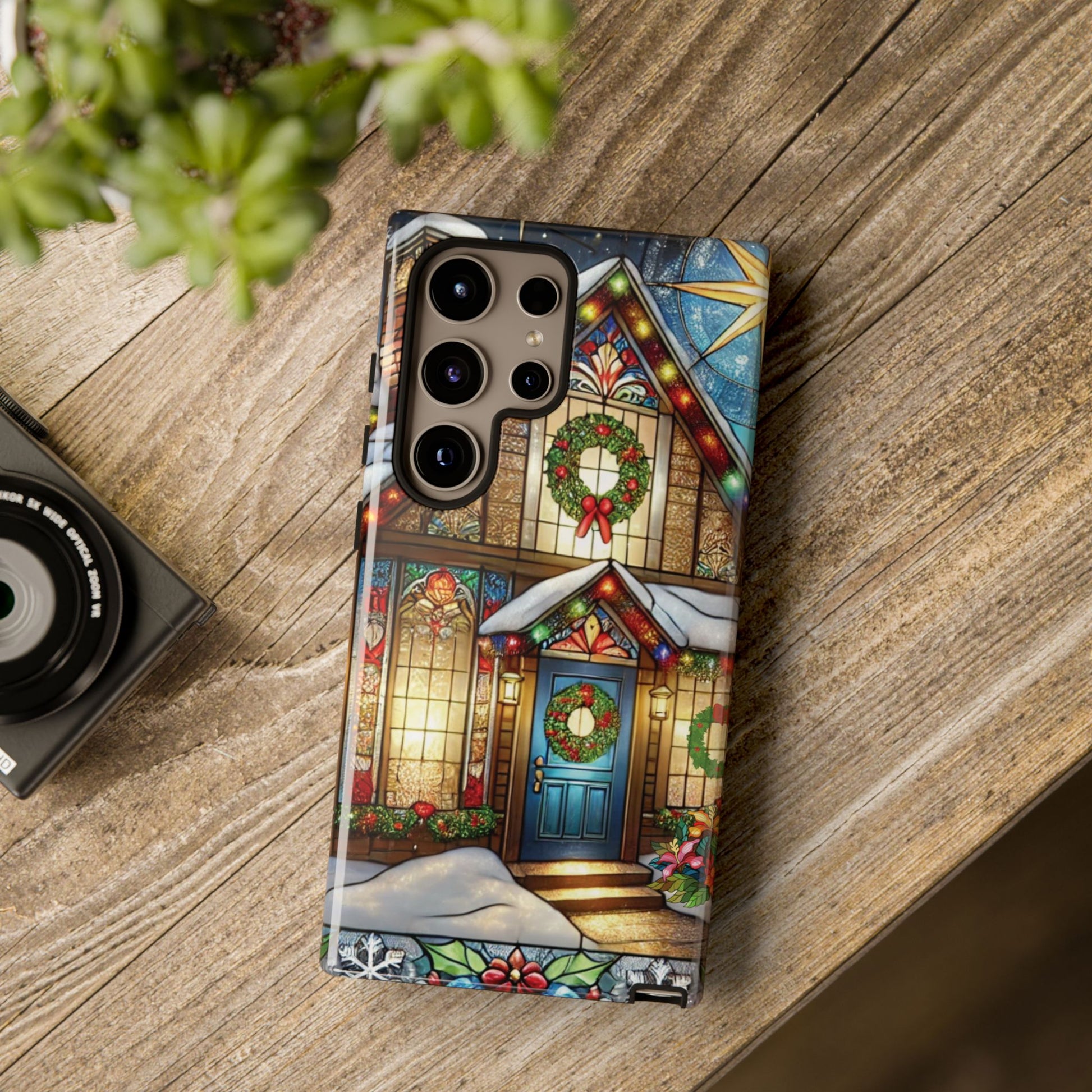 Stain Glass Christmas Phone Case Unique Holiday Protection for Your Device | Stylish & Durable Cover Gift for Her Phone 15, Samsung iPhone Samsung Accessory Gift for Her - MRSBYVALLE