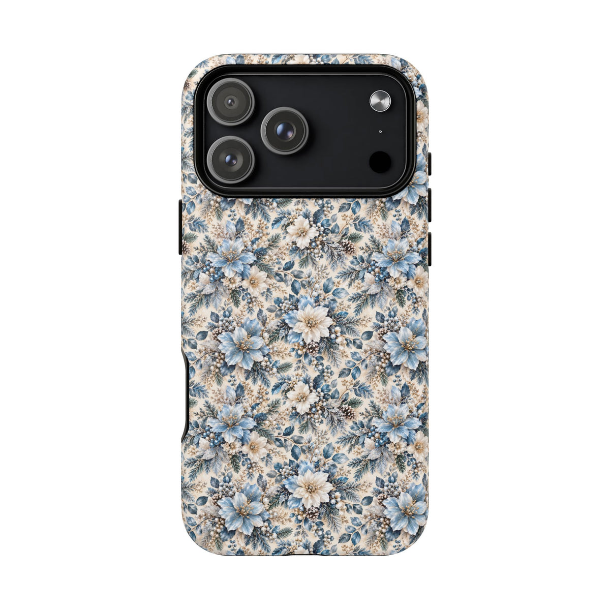 Icy Blue Floral MagSafe Tough Phone Case
