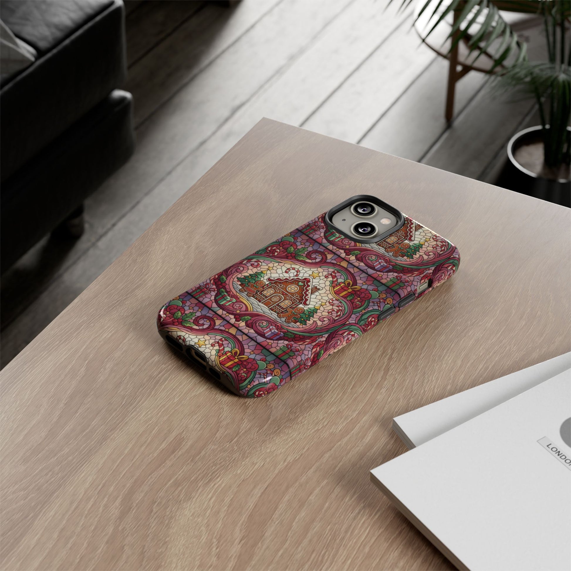 iPhone Case 17, 16  Gingerbread Stained Glass Tough Case Samsung perfect phone case