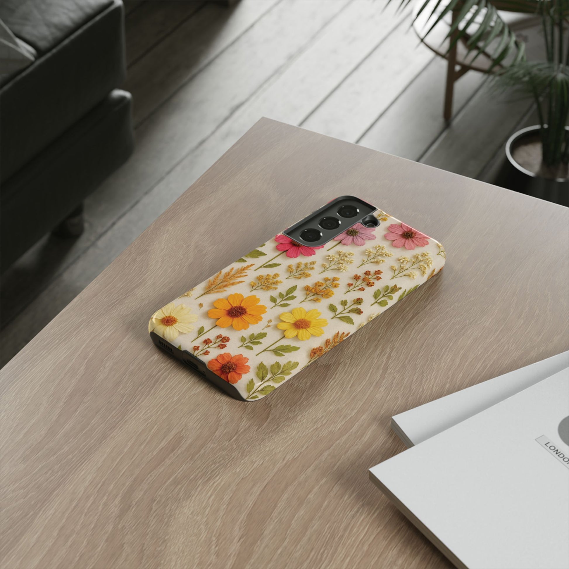 Dried Flowers Illusion Phone Case – Realistic Botanical Aesthetic, Colorful Pressed Floral Art, Trendy Nature-Inspired Protective Cover  iPhone & Samsung Models