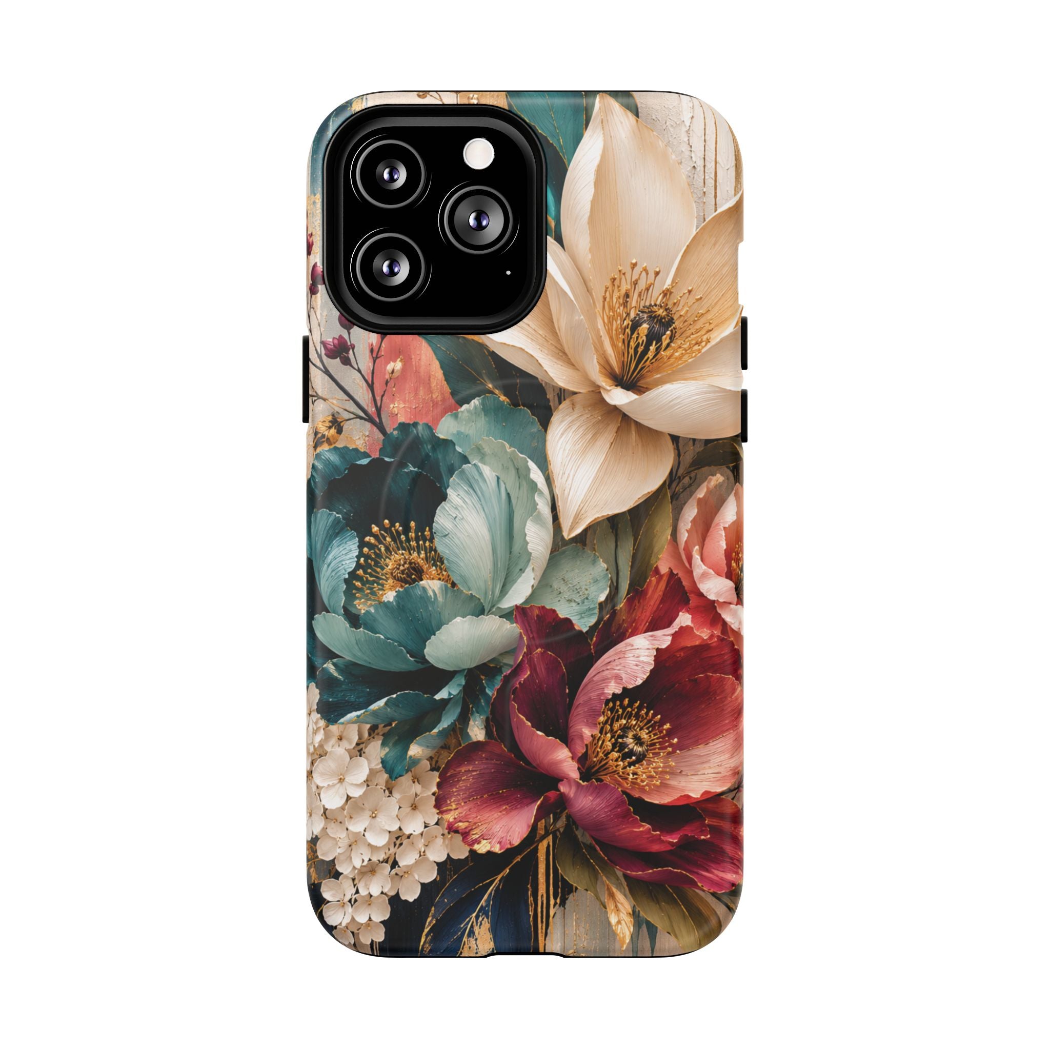 Vintage Floral Bouquet phone case Tough Magnetic Case Velvet Bloom Floral Art iPhone Case  Botanical Protective Case Samsung Modern Garden