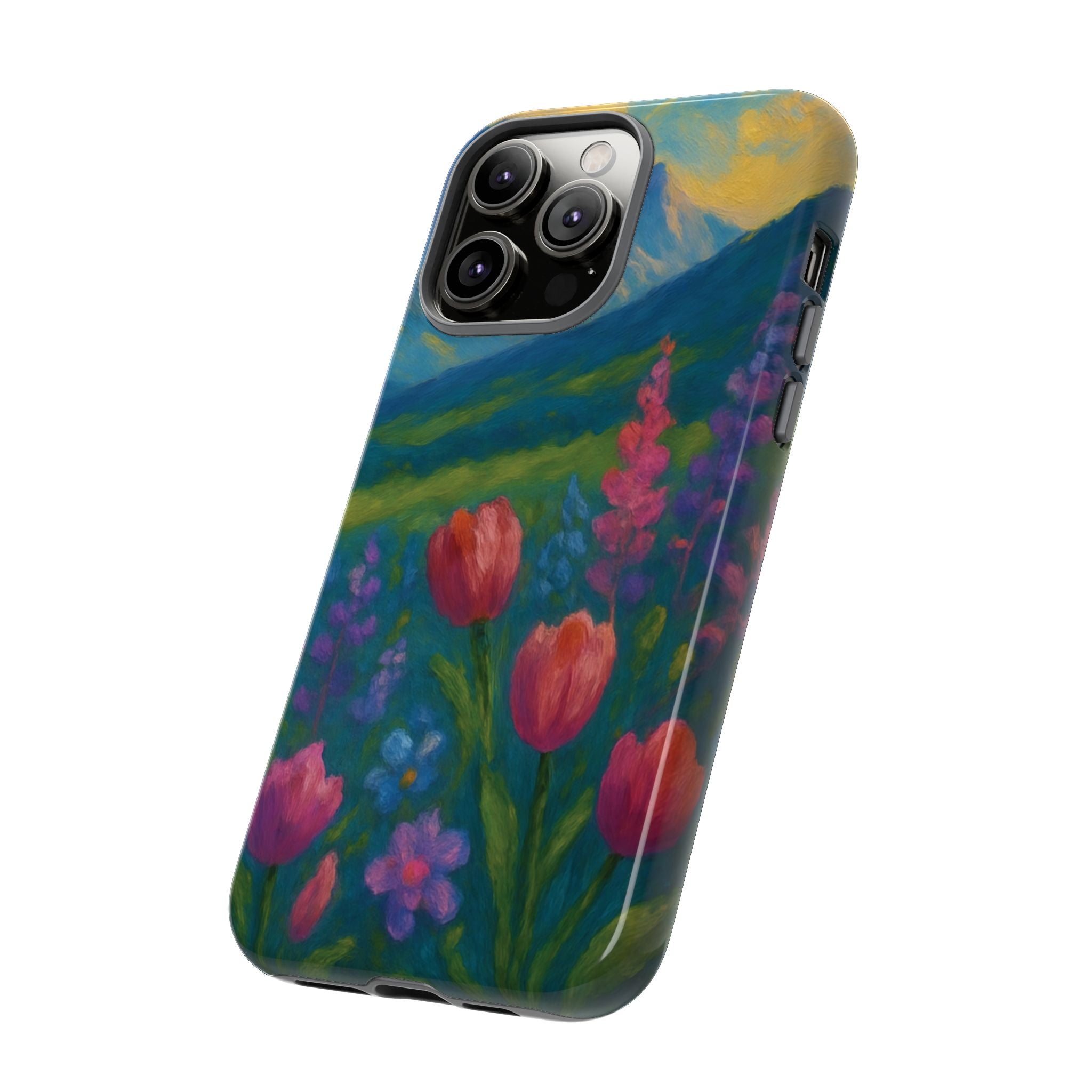 Mountains Wildflowers Phone Case | Vibrant Botanical Floral Design | Nature-Inspired Protective Cover for iPhone & Samsung | Trendy Aesthetic Gift Idea