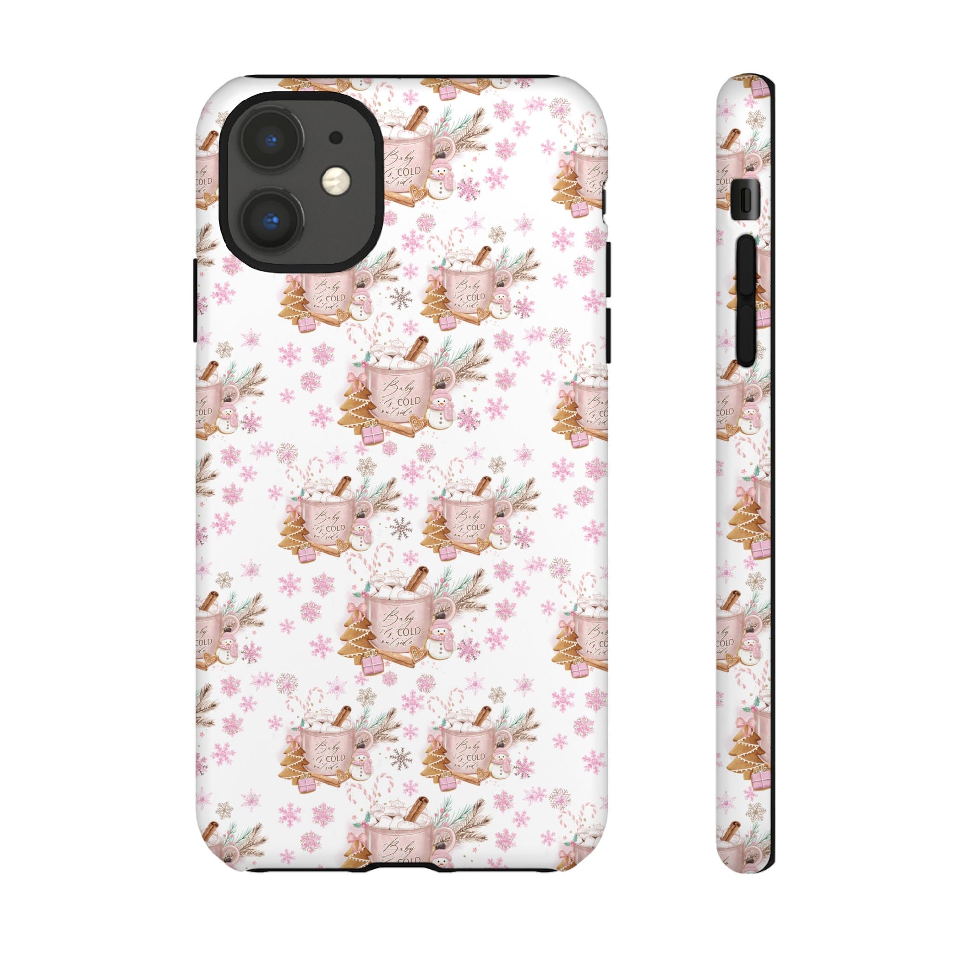 Baby it's Cold Outside Pink and White Phone Case Unique Holiday Protection for Your Device | Stylish & Durable Cover Gift for Her Phone 15, Samsung iPhone Samsung Accessory Gift for Her