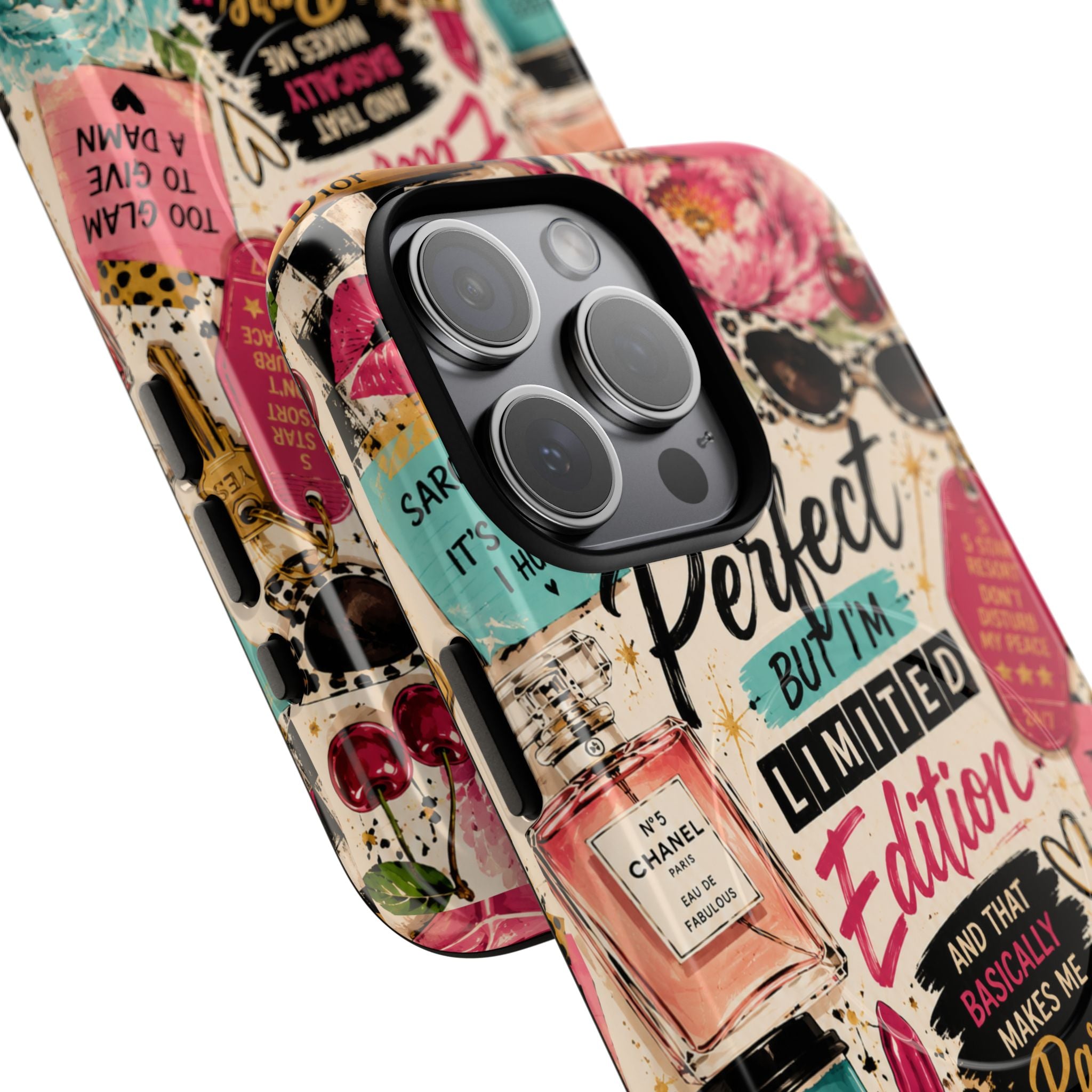 Perfect I'm Limited Edition phone case Tough Magnetic Case has Retro Funny Women's Gift Chic Pink Vintage iPhone & Samsung