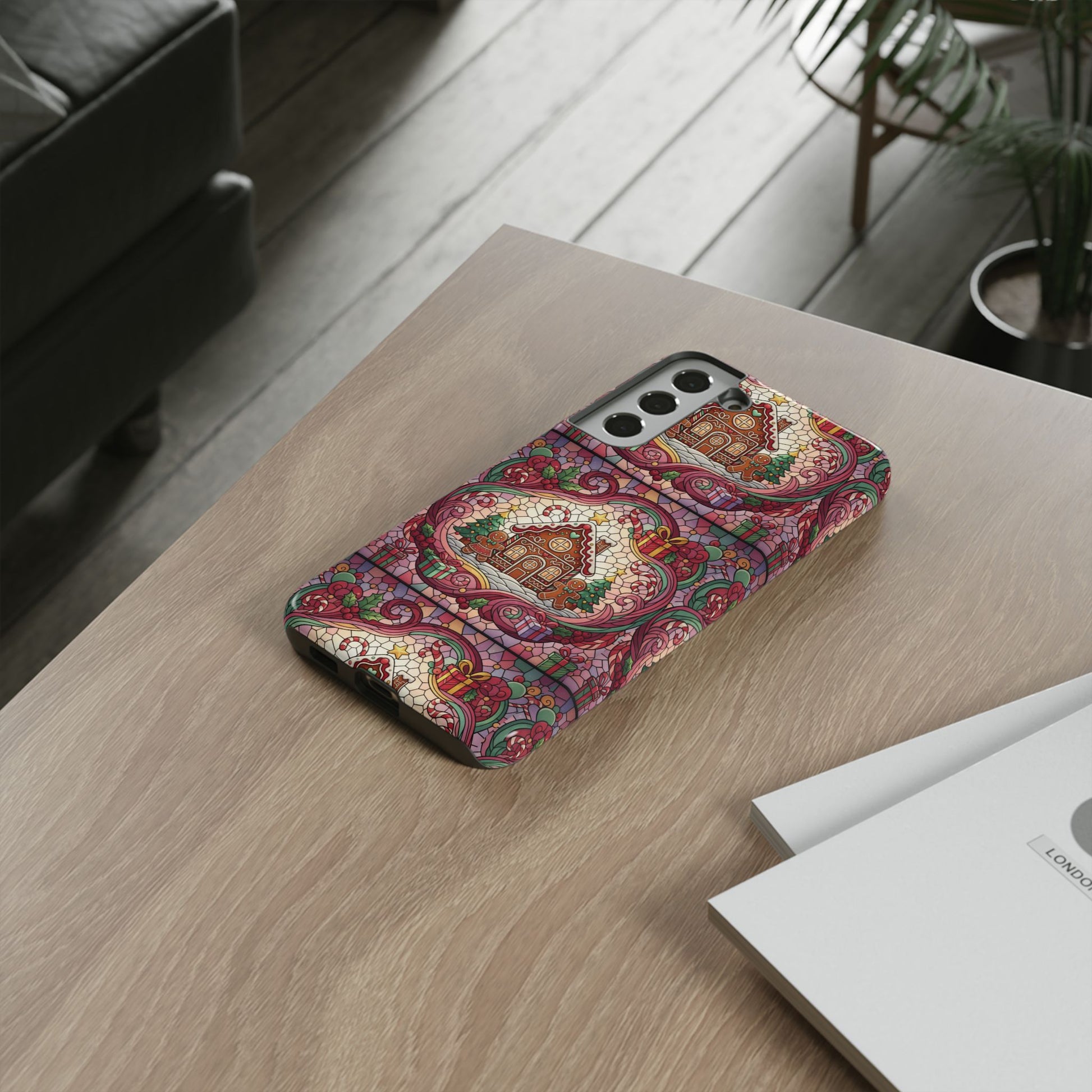 iPhone Case 17, 16  Gingerbread Stained Glass Tough Case Samsung perfect phone case