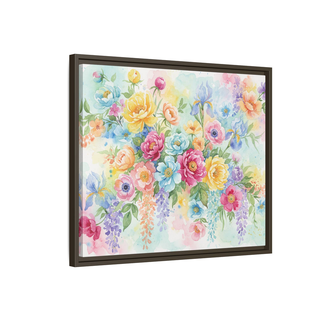 Toile Bouquet Floral Aquarelle, Art Mural Mat Encadré | Art Mural Multicolore