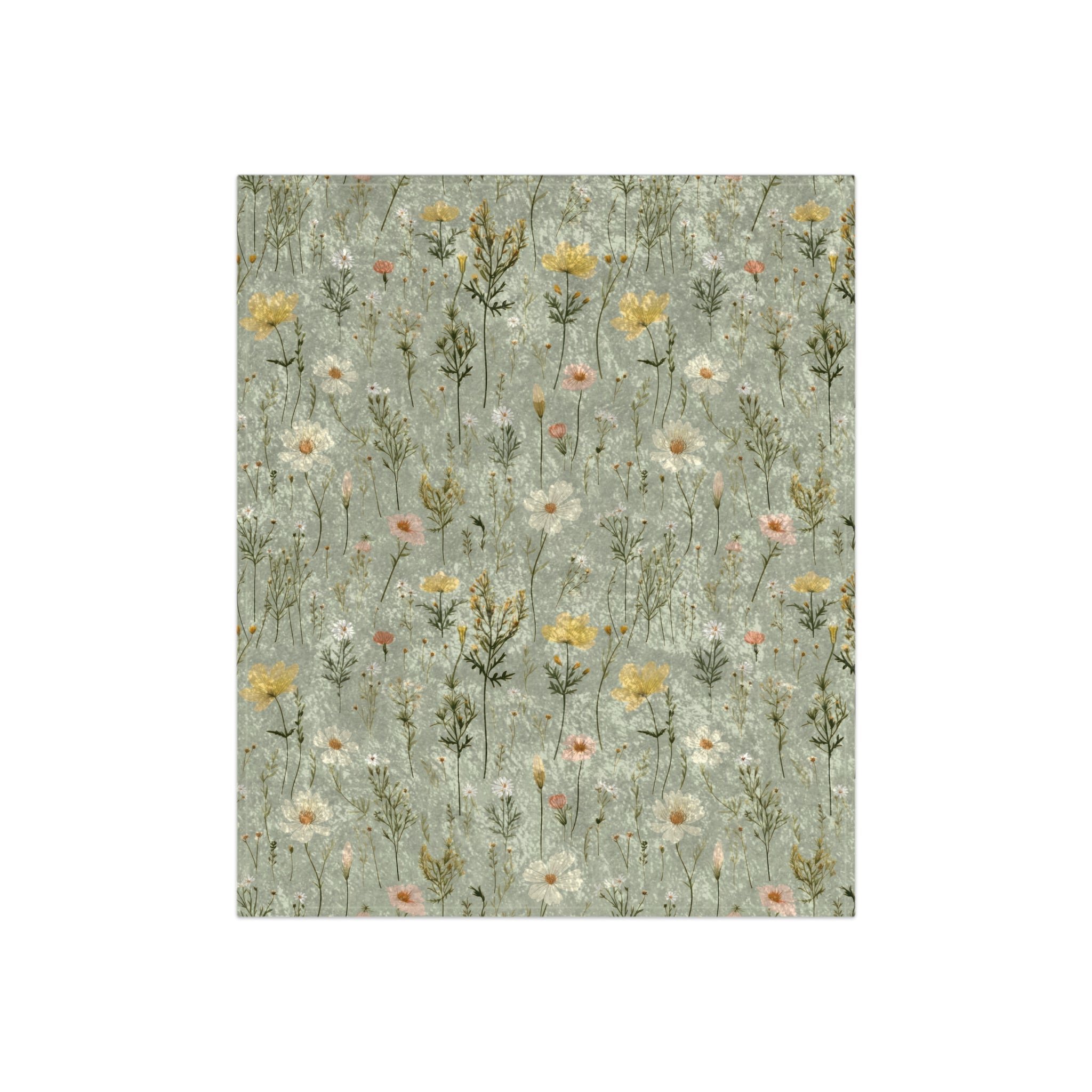Boho Wildflowers Crushed Velvet Blanket | 50x60 Inches | Luxuriously Soft & Cozy | Vibrant Floral Design for Boho-Inspired Comfort and Style Throw for Beds and Sofas - MRSBYVALLE