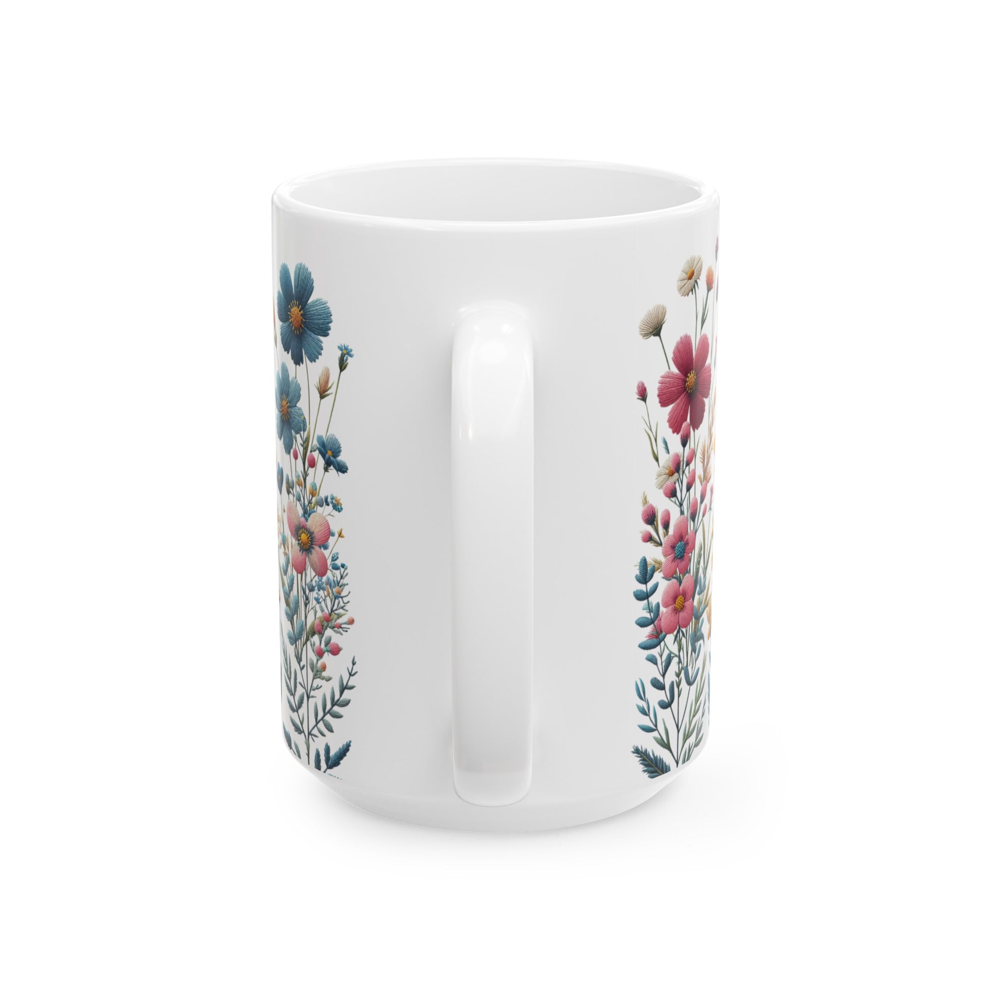 Boho Wildflower Coffee Ceramic Mugs – Perfect for Your Morning Brew | 11 oz & 15 oz Sizes Floral Mug for Tea, Cocoa, and More Unique Bohemian Design Gift for Nature Lovers - MRSBYVALLE