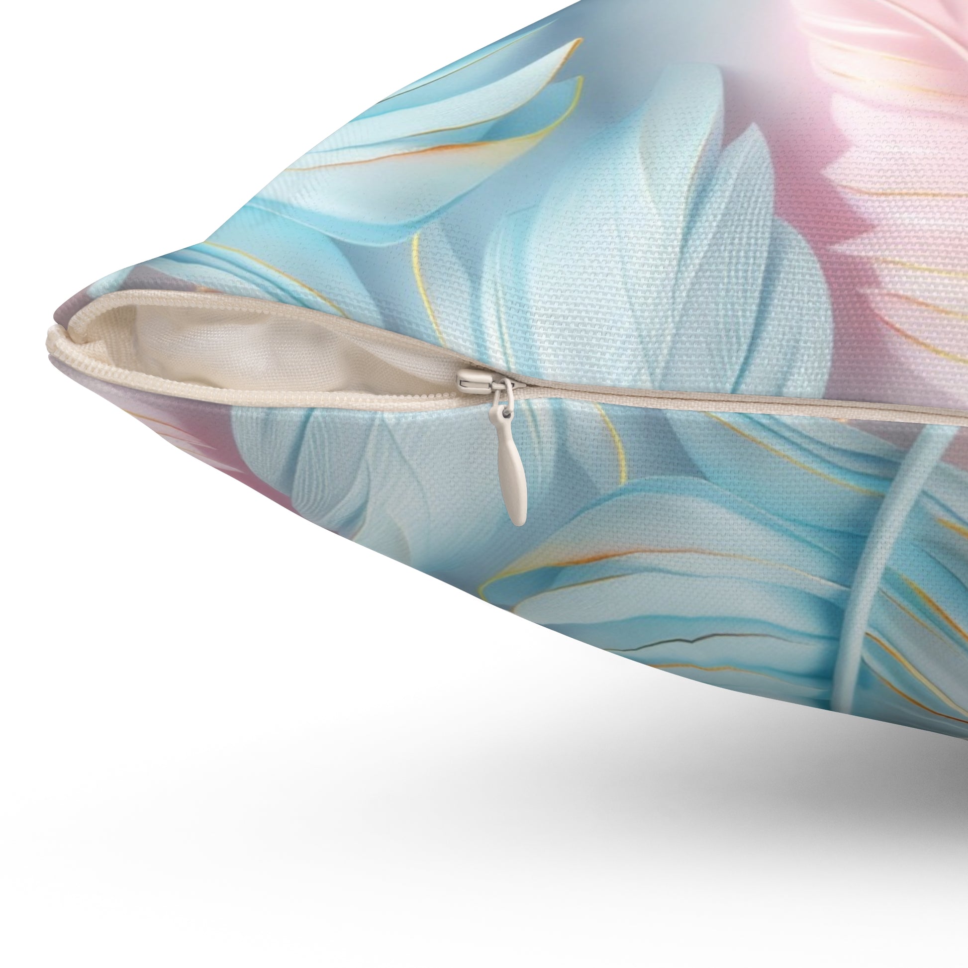 Pastel Feathers Design Square Pillow Elegant Holiday Decor Perfect for all Seasonal Decorations Perfect Accent for Living Rooms, Bedrooms, Soft, Durable, Pillow Gift New House, Bridal Shower Gift - MRSBYVALLE