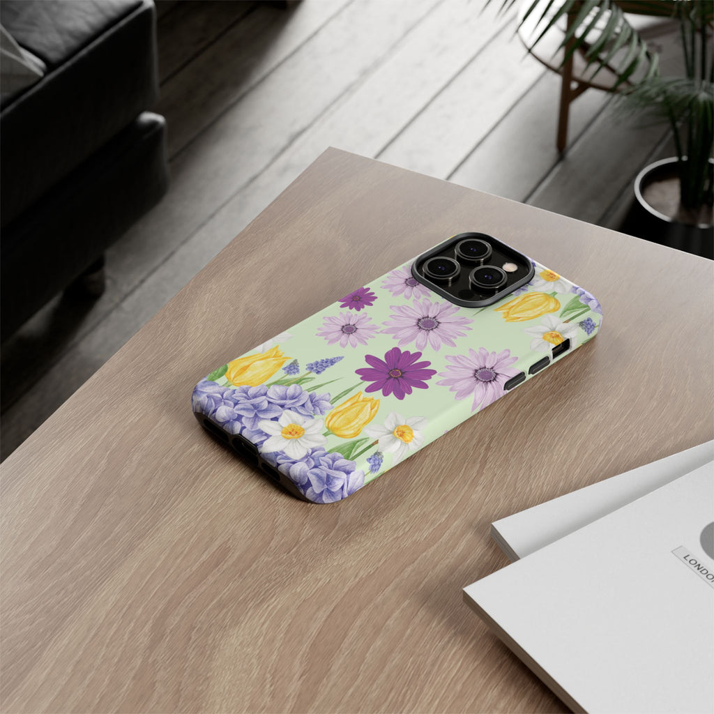 Lavender Yellow Flower Phone Case – Stylish Protective Cover for iPhone & Samsung, Botanical Design, Perfect Gift for Spring & Everyday Elegance