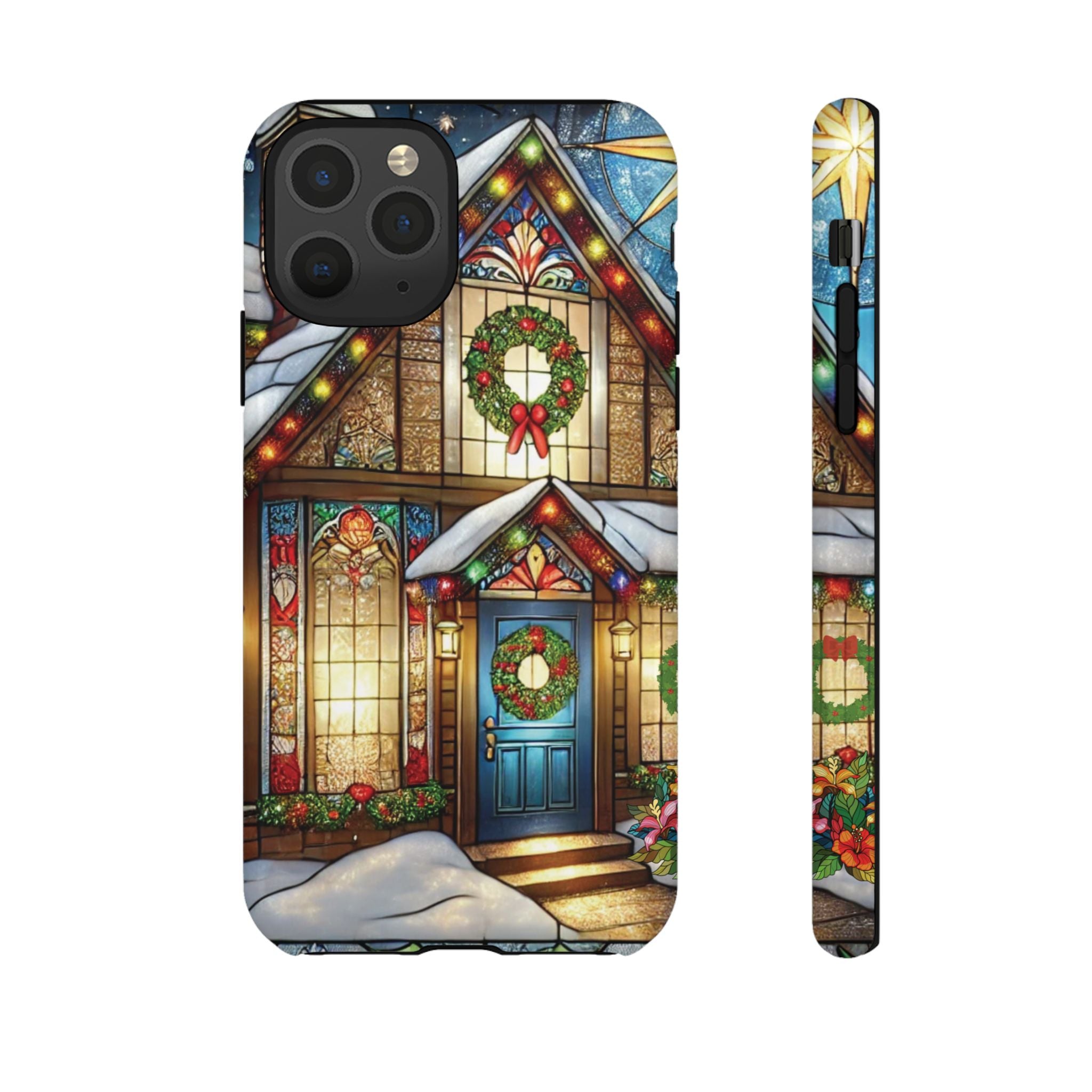 Phone Case - Stain Glass Christmas Unique Holiday Protection Gift for Her