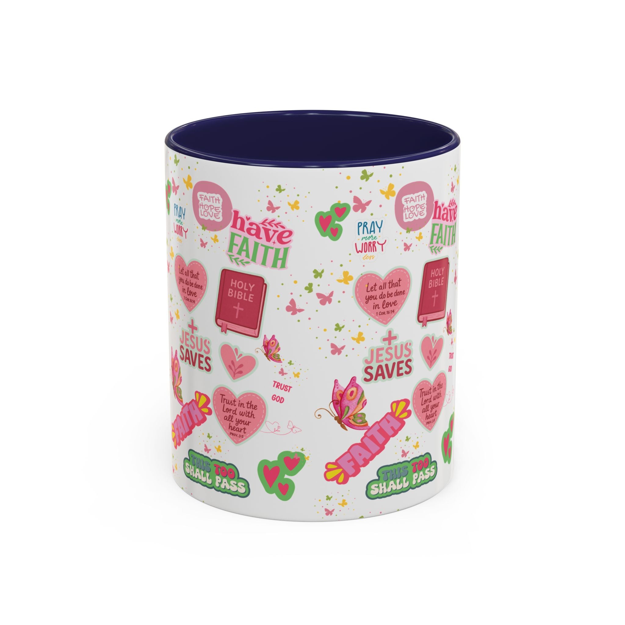 Commencez votre journée avec la foi | Mug chrétien avec verset biblique | Cadeau inspirant pour chrétiens | Mug à café en céramique 325 ml et 443 ml Matins de printemps douillets