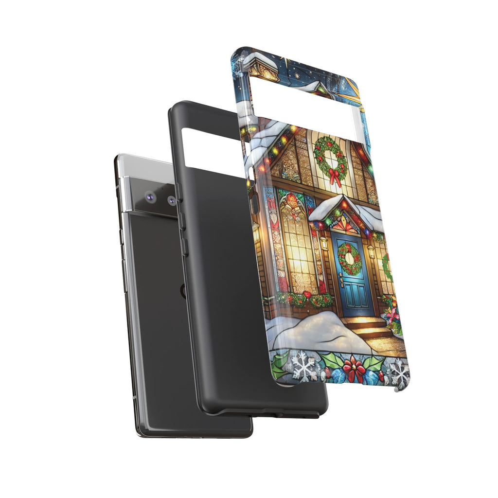 Stain Glass Christmas Phone Case Unique Holiday Protection for Your Device | Stylish & Durable Cover Gift for Her Phone 15, Samsung iPhone Samsung Accessory Gift for Her