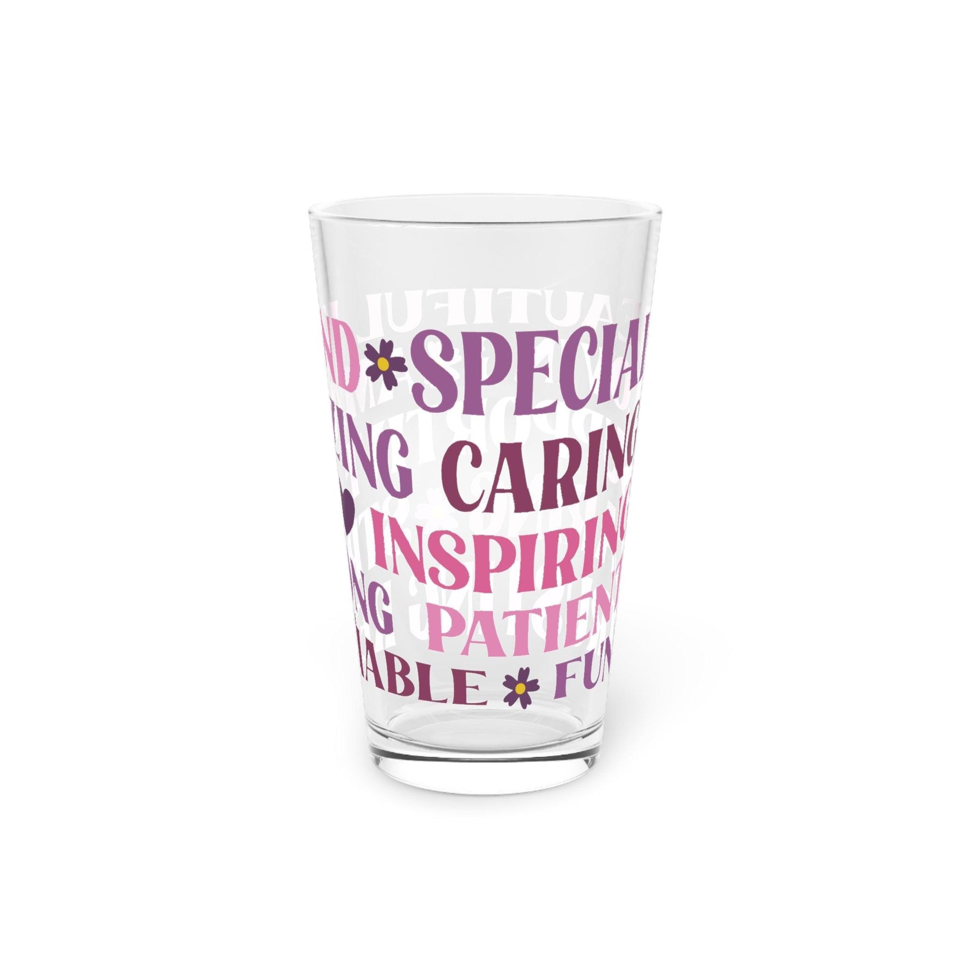 Glass 16oz Pint Embrace Positivity Cup Like Kind, Amazing, Strong, Reliable, Beautiful, Trusting More Uplift Every Sip Beverages, Dishwasher Party Drinkware, Cocktail, Wedding Perfect for Parties Glassware, New House Gift - MRSBYVALLE